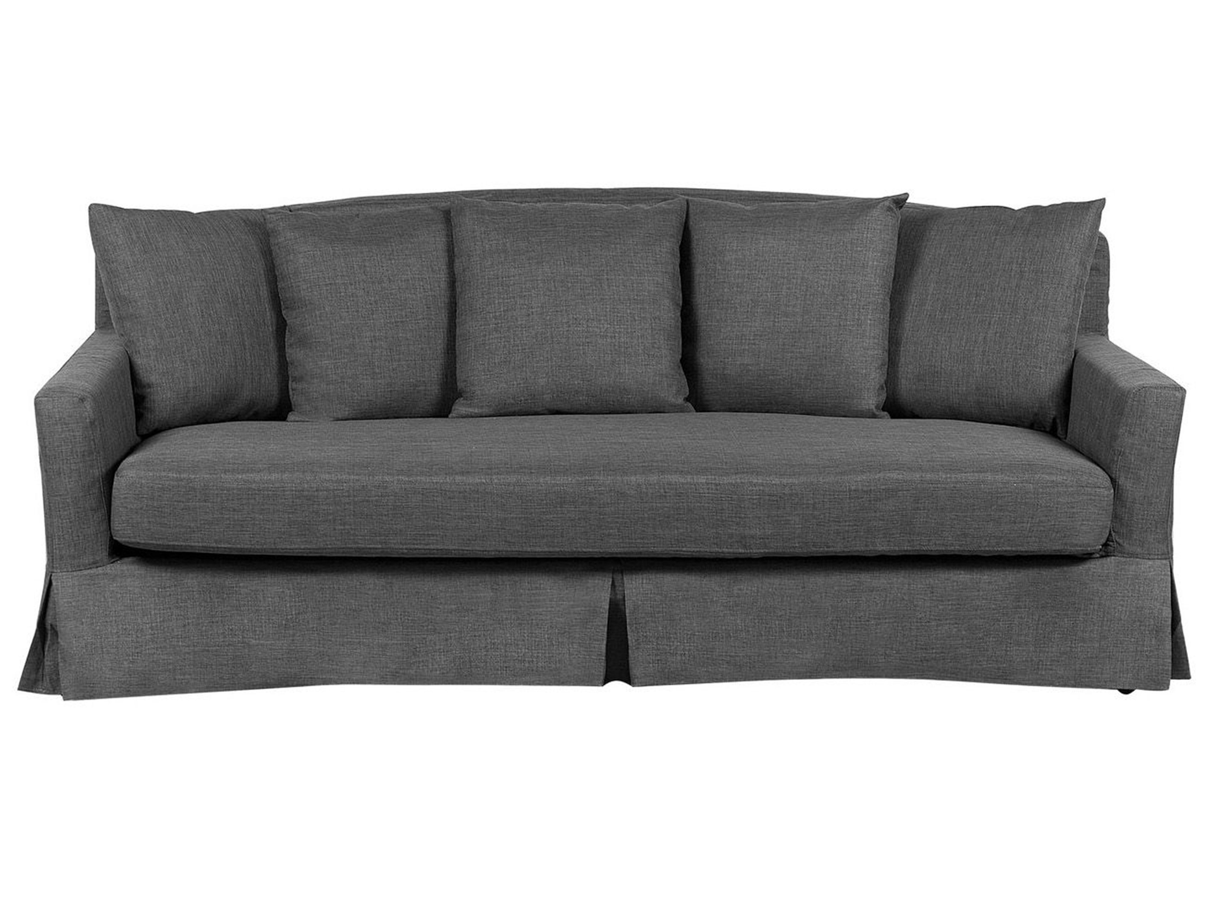 Sofa 3 Seater GILJA Fabric Dark Grey