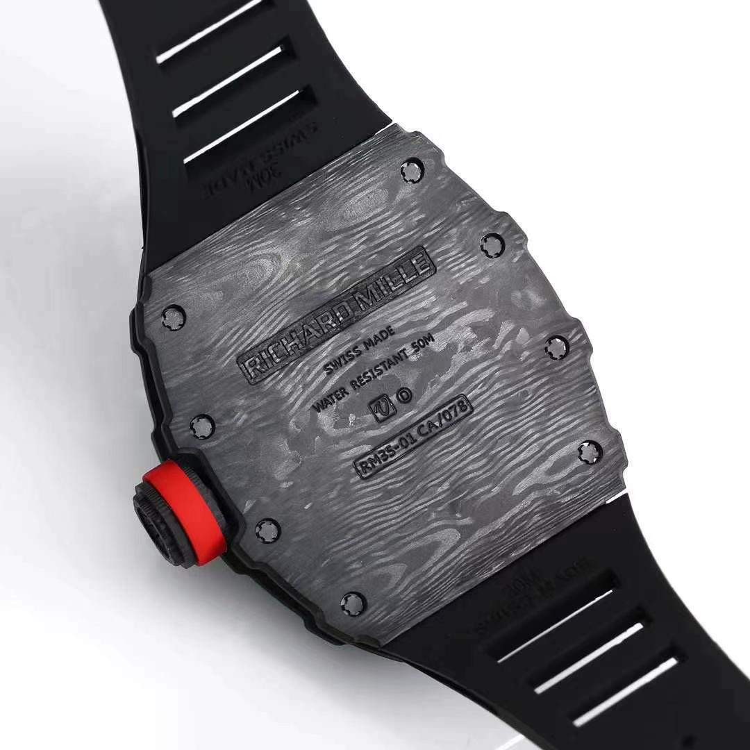 Richard Mille RM 35-01 Rafael Nadal Replica Swiss Watch �C Skeleton Dial, NTPT Carbon Case, Black Rubber Strap - Top club