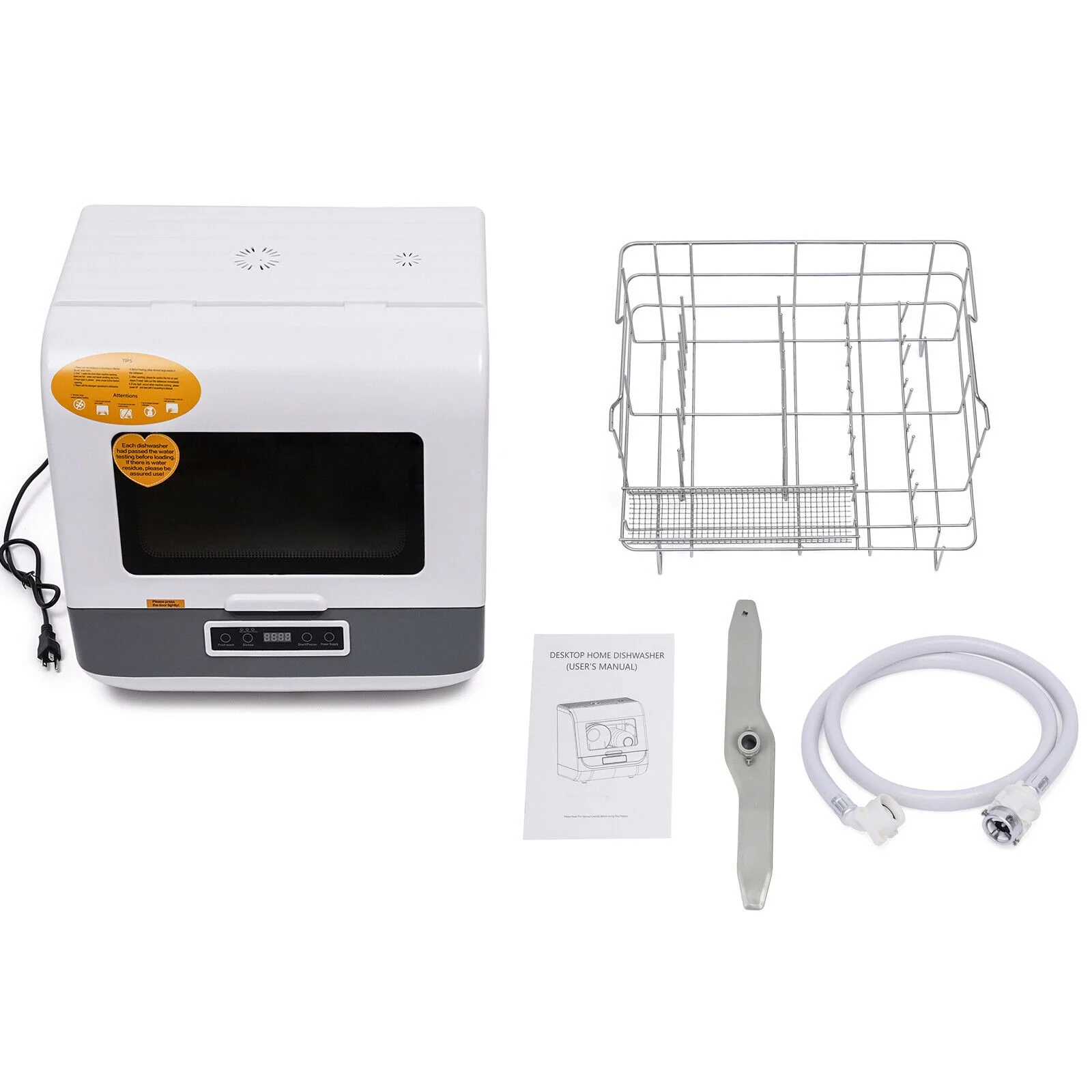 110V 800W Countertop Dishwasher - Stainless Steel,3 Wash Modes + Fruit Wash,Touch Control,Space-Saving,Ideal for Small Kitchens & RVs - Image 18