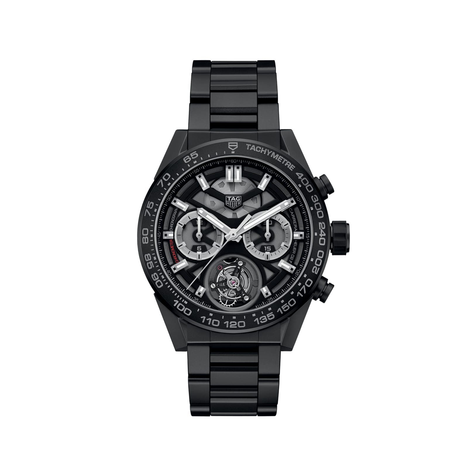 TAG Heuer Replica Watch Carrera Chronograph Tourbillon Automatic 45 mm Ceramic(1:1 replica) - Top club