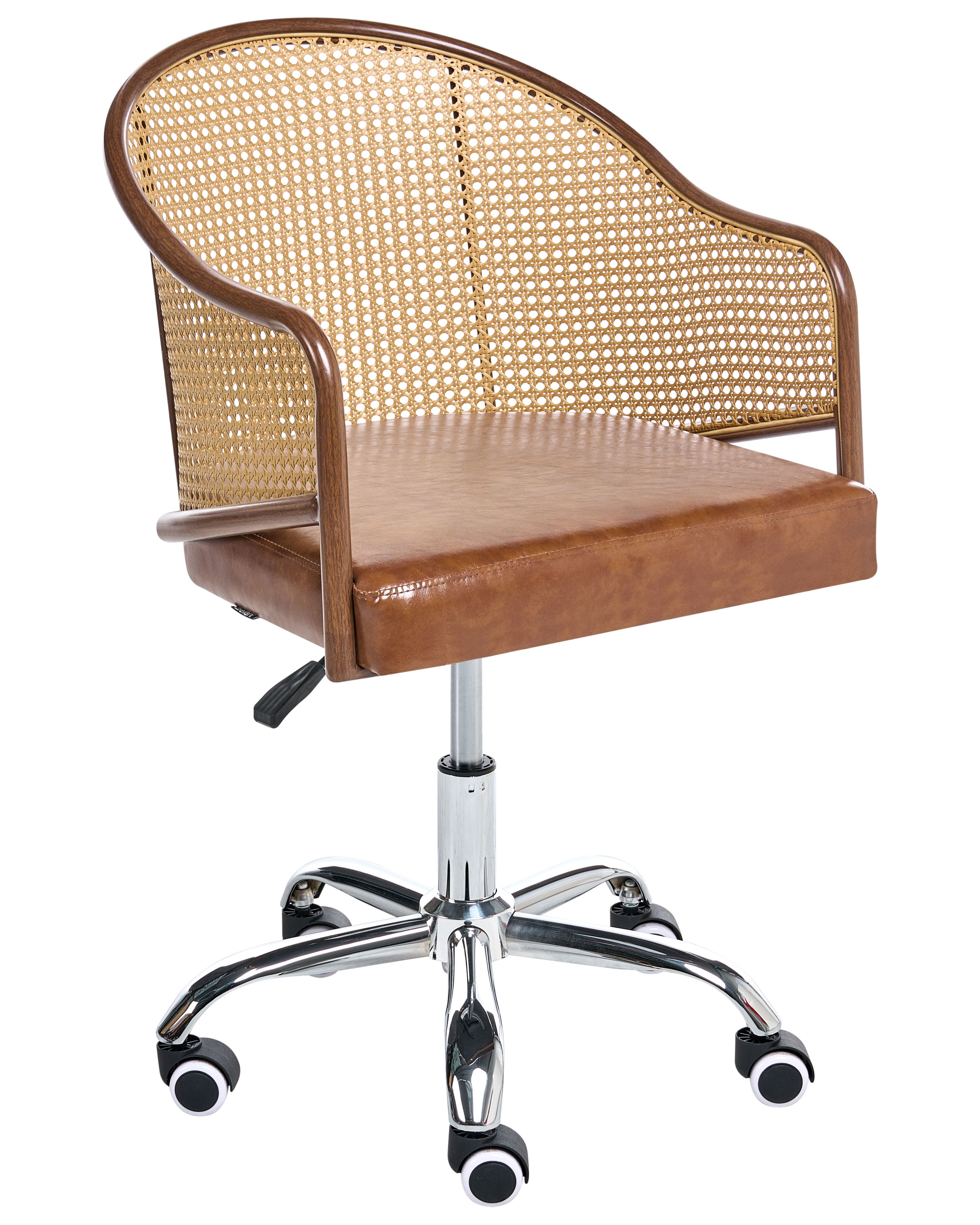 Desk Chair REDDING Faux Leather Brown