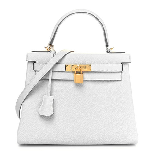 HERMES - Togo Kelly 28 Gris Pale