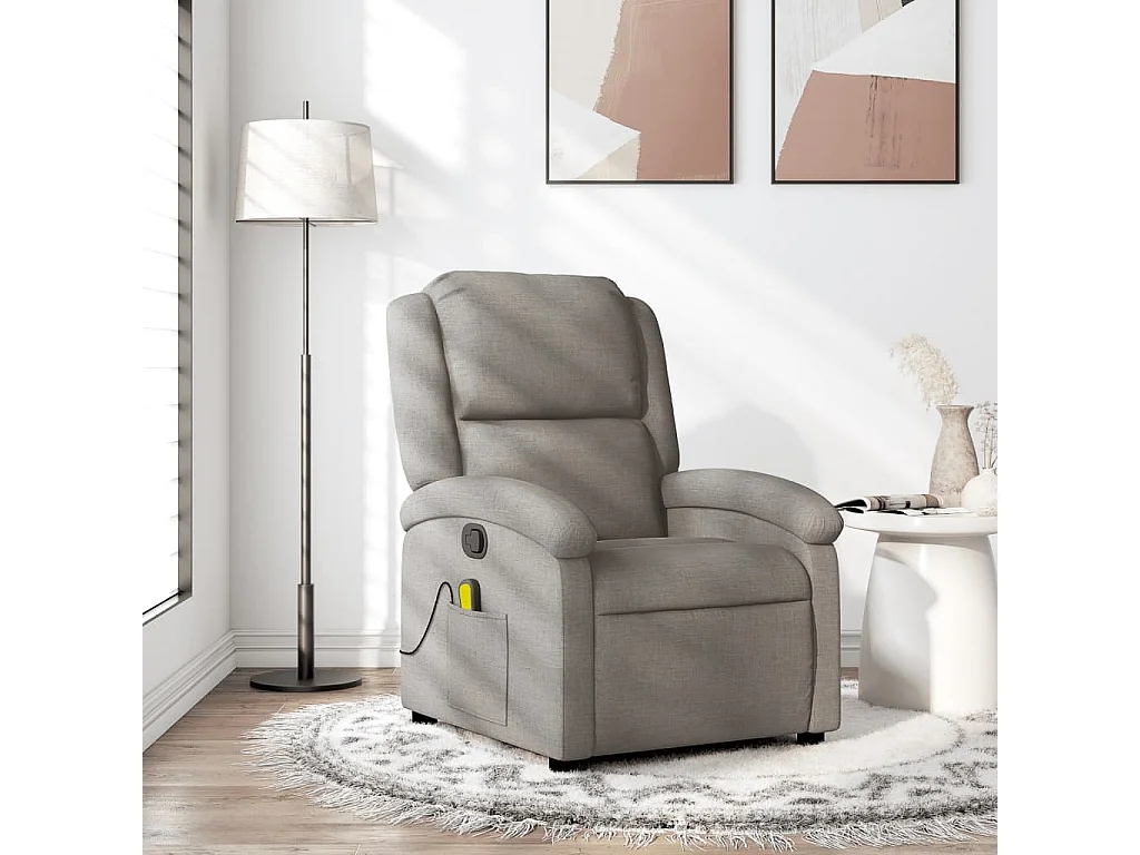 Fauteuil inclinable-Chaise de relax-Fauteuil de Massage Taupe Tissu SHL3812