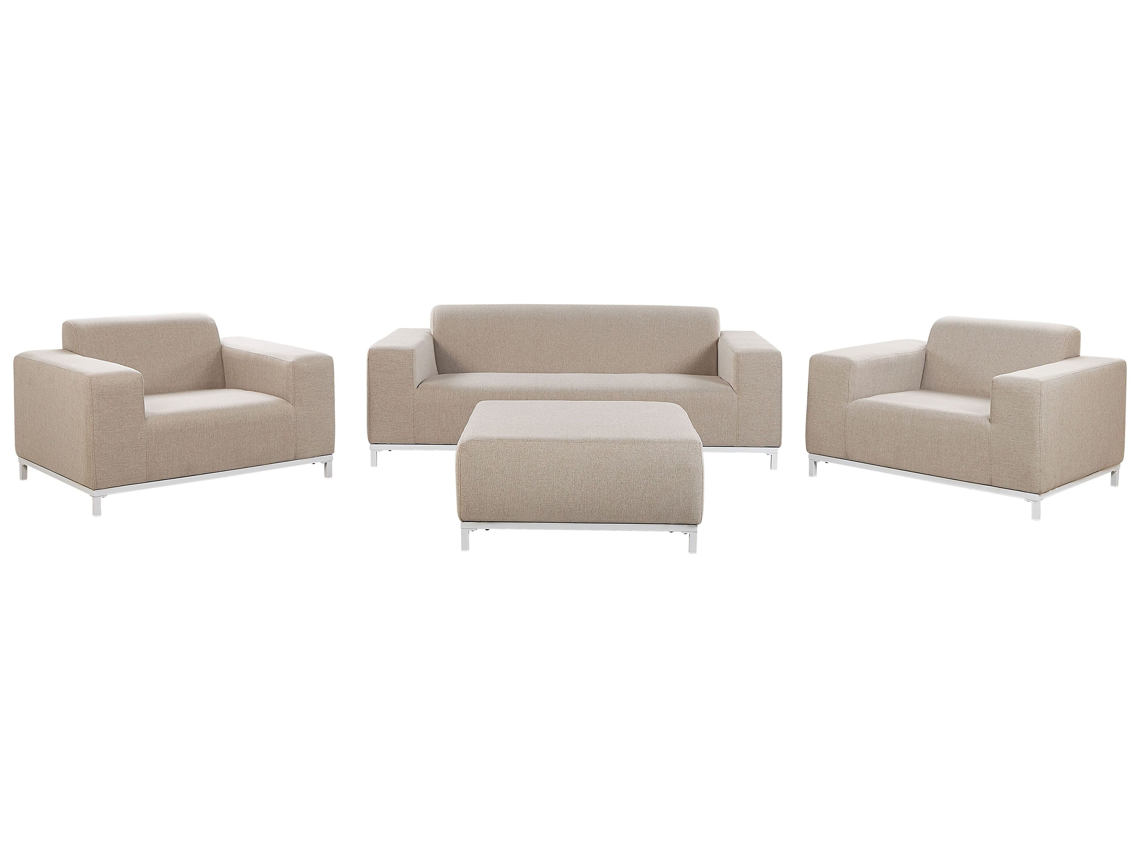 Garden Lounge Set with Table 5 Seater ROVIGO Beige