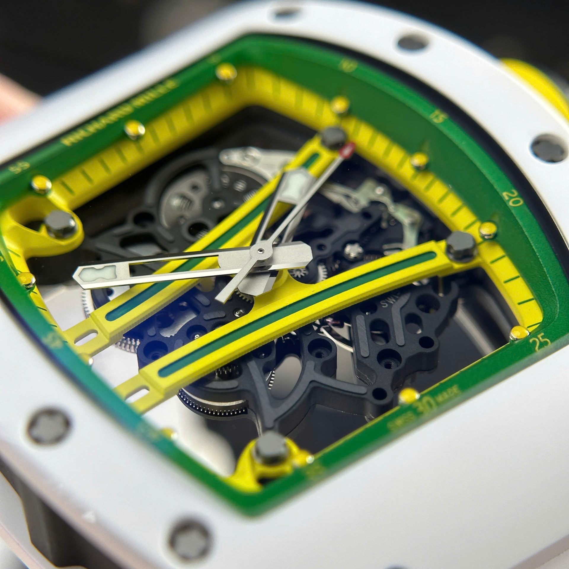 Richard Mille Best Copies Watch RM61-01 Manual Winding Yohan Blake Ceramic White ZF 42.7 50.23mm - Top club