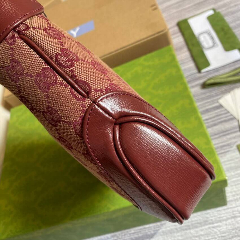 Replica Gucci Jackie 1961 Small Shoulder Bag 636706 In Burgundy Gg Canvas1:1High-quality replica