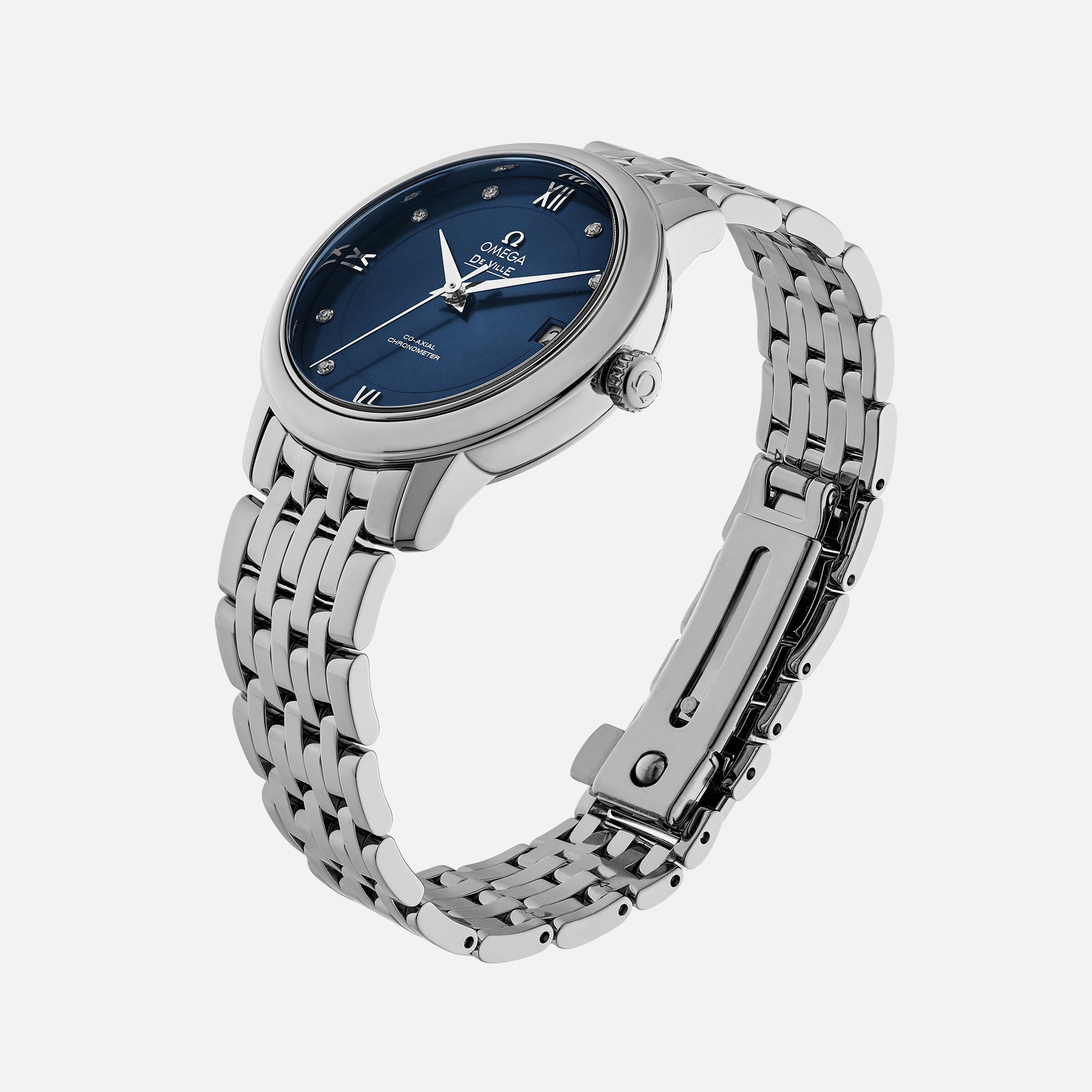 De Ville Prestige Co-Axial 32.7mm Stainless Steel With Diamonds(1:1 replica) - Top club