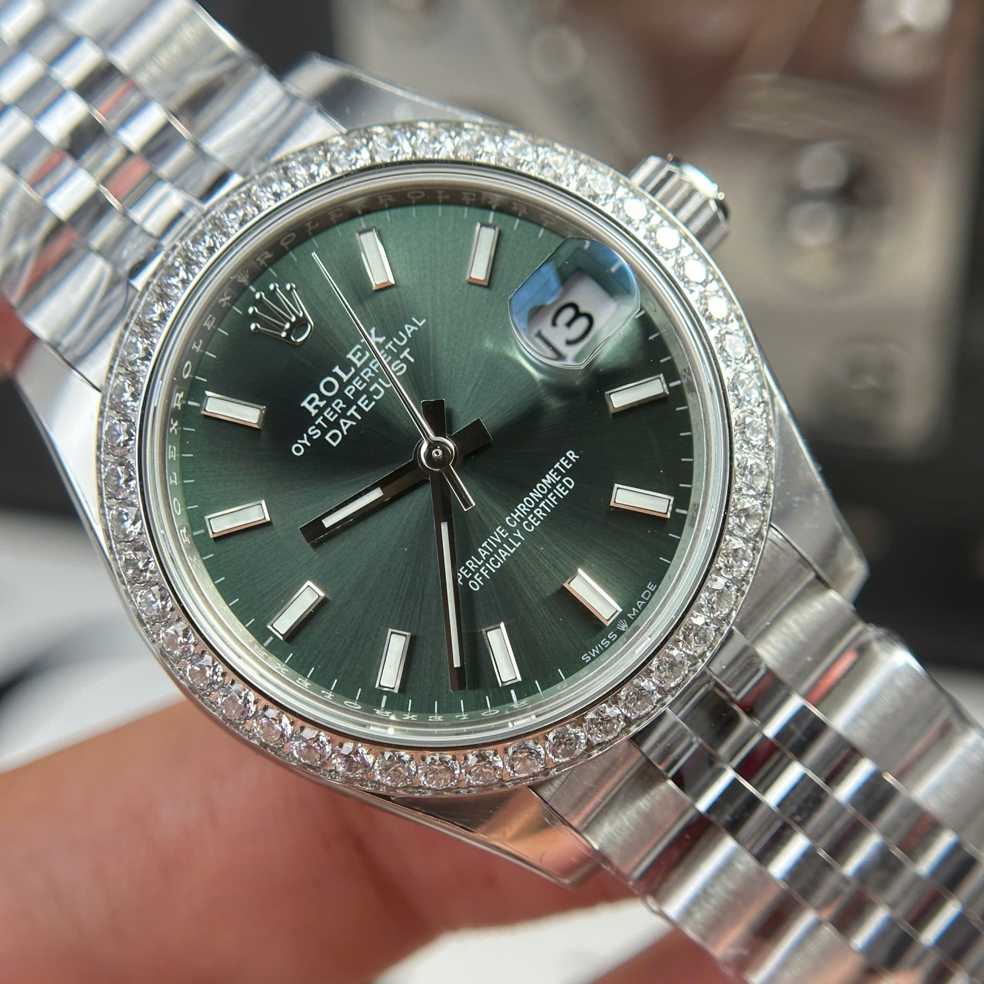 Rolex DateJust Clone Watch Dial Green Jubilee Strap THB Factory 31mm - Top club