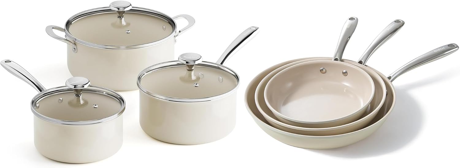 Redchef Cooking Pot Set Induction 5Qt, Saucepan Set 2.5/3.5Qt, 8