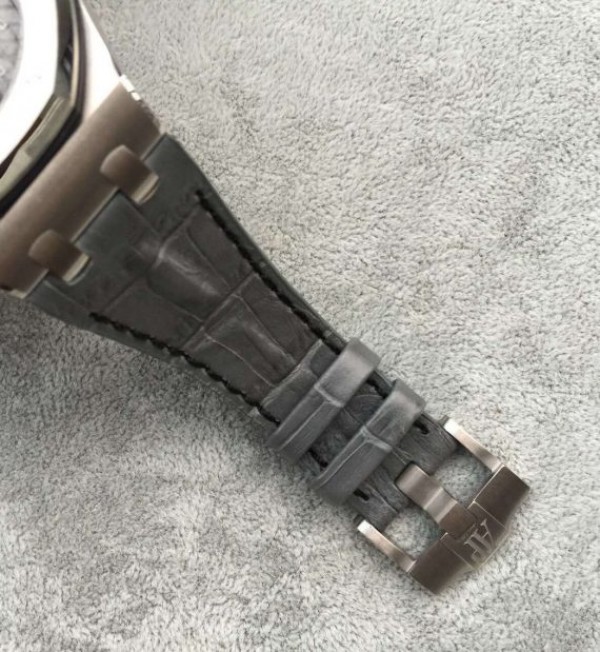 Replica Audemars Piguet JF Royal Oak Offshore Gray Theme Gray Leather Strap A3126 - Top club