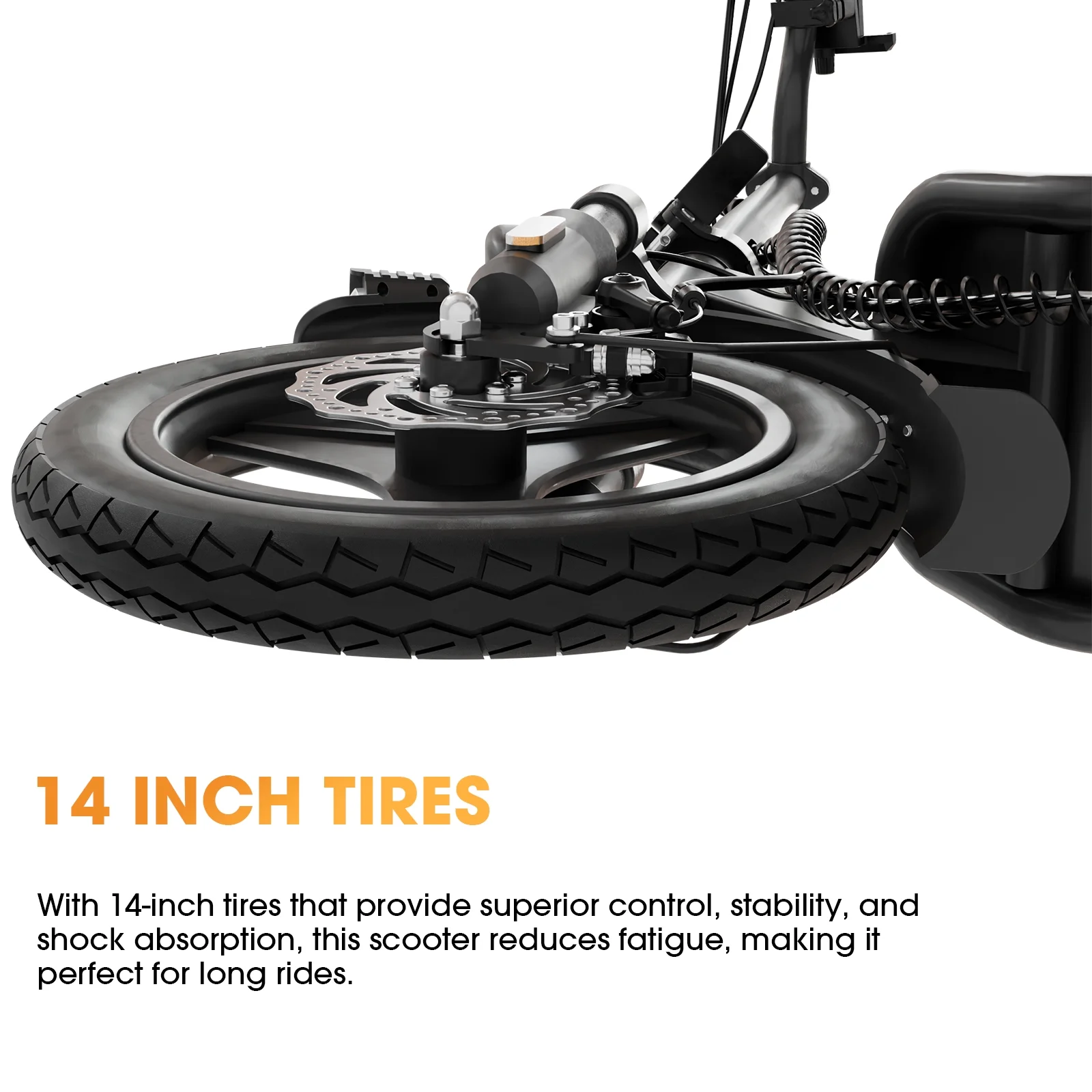 Skeri Electric Scooter with Seat for Adult and Basket, 14 Inch Tire Electric Scooter with Dual Shock Absorbers, 350W Motor with 25-Mile Range, Speed Up to 20 MPH (Gen 2.0) - Image 12