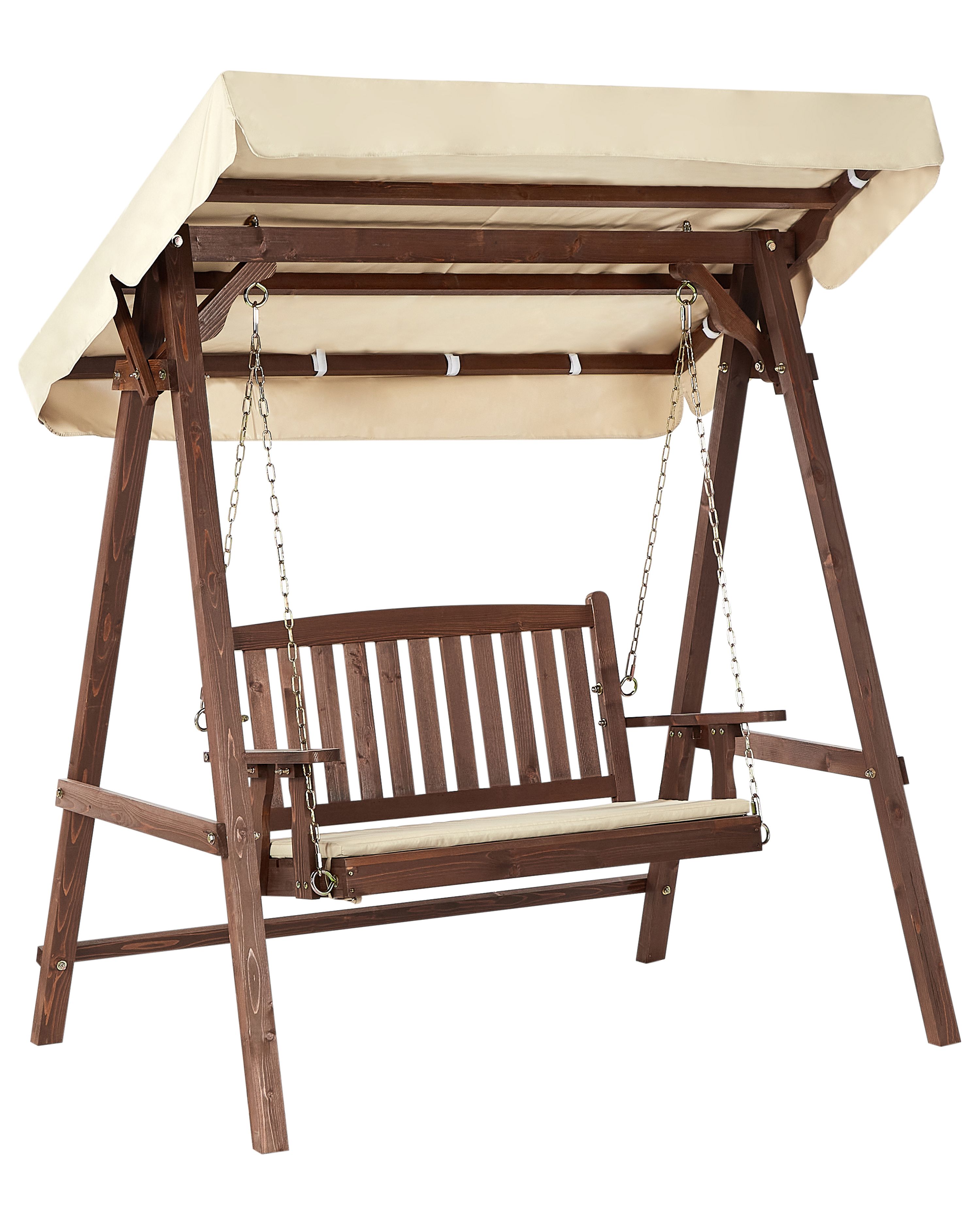 Patio Swing CAVIOLA Spruce Wood Dark Brown