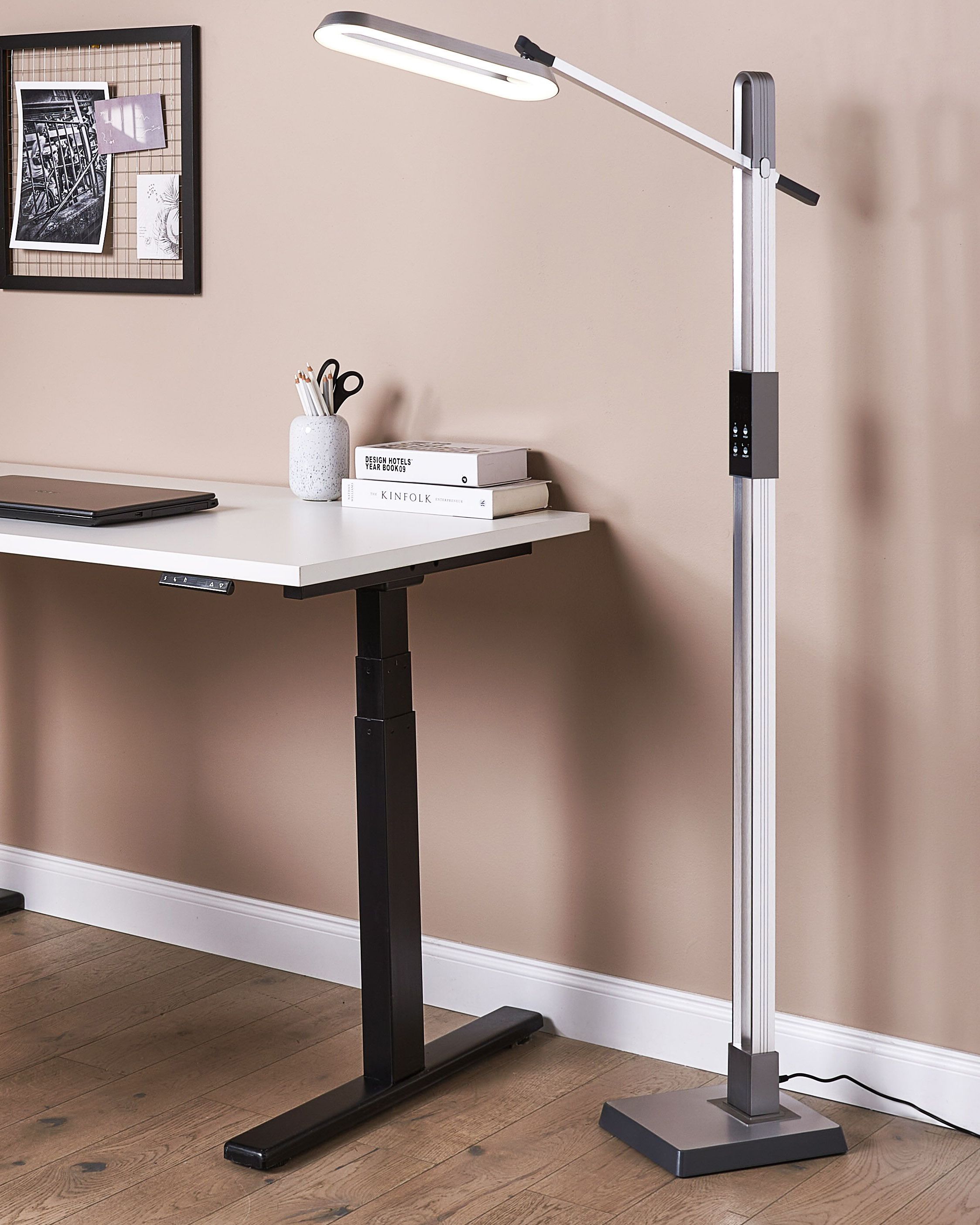 LED Floor Lamp AQUARIUS with Dimmer Metal Silver