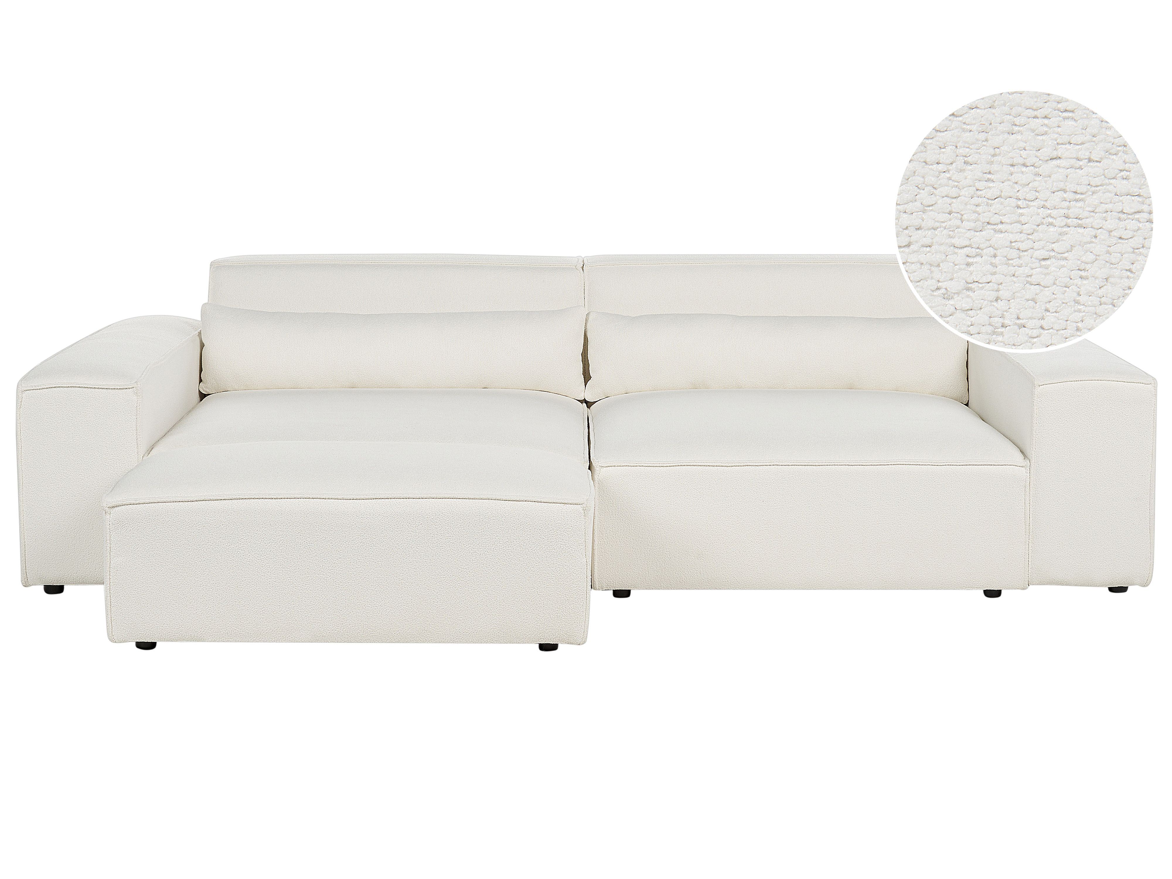 Modular Sofa 3 Seater HELLNAR Boucle Off-White with Ottoman