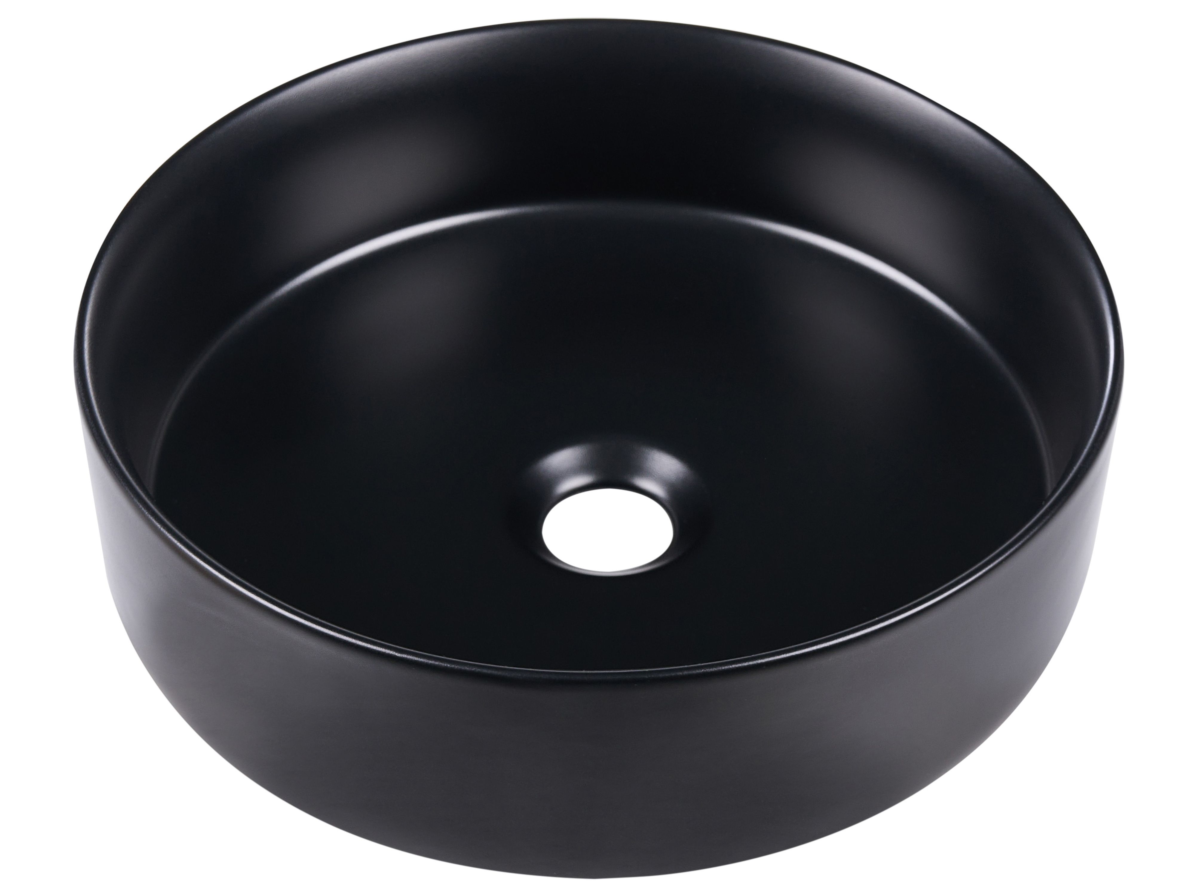 Countertop Basin CALIG ⌀ 360 mm Ceramic Black