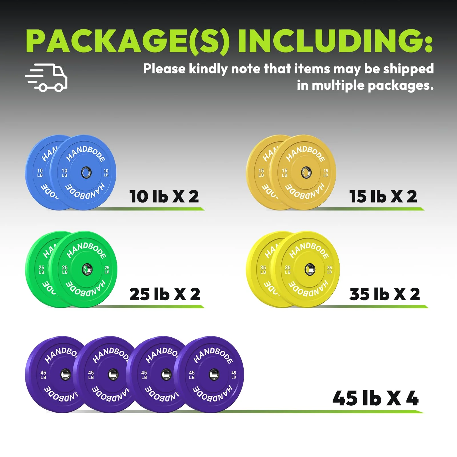 HANDBODE Bumper Plates Olympic Weight Plates, Colored Rubber plate for Weight Lifting and Strength Training 140LB - Image 24