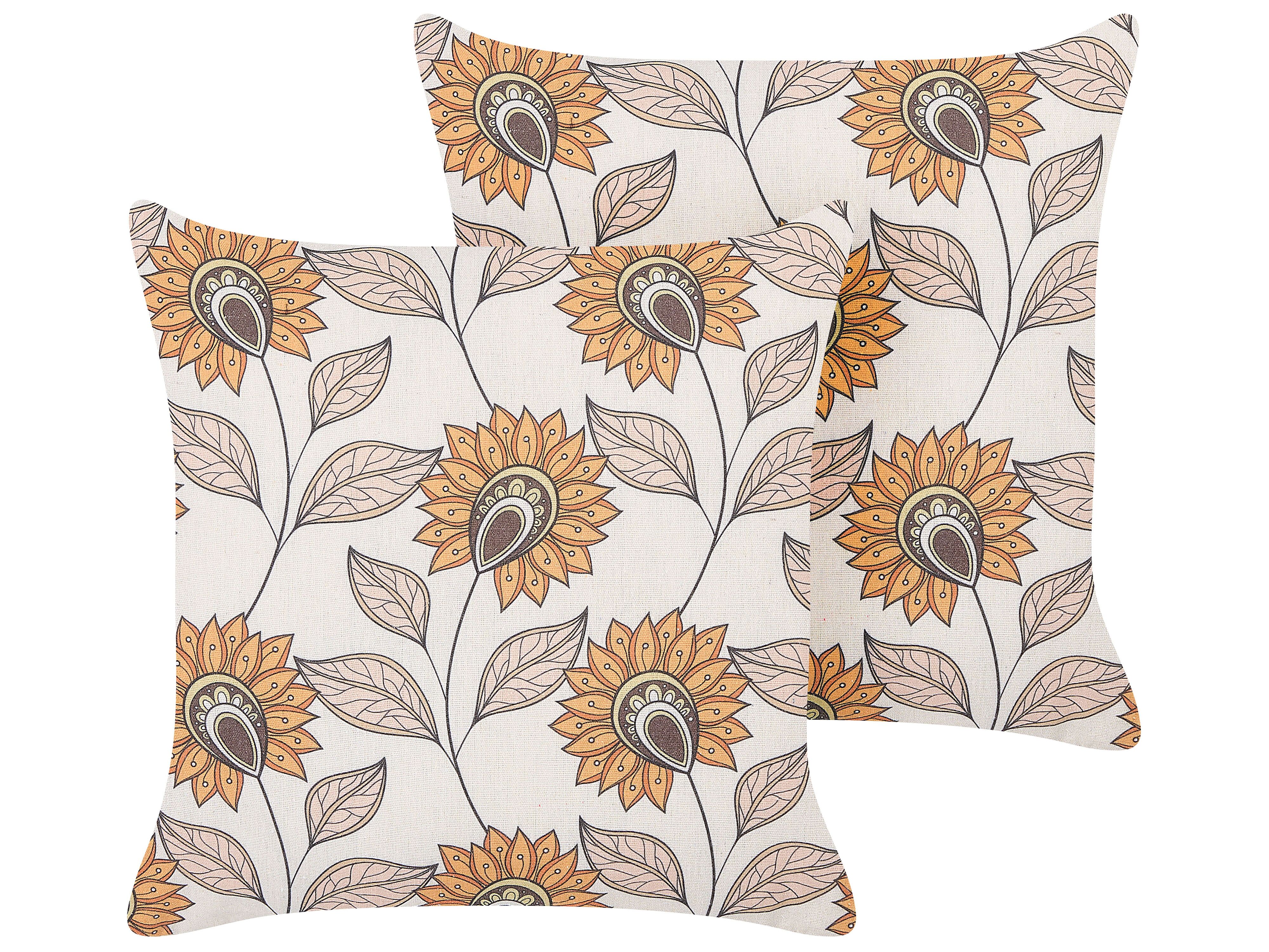Set of 2 Decorative Cushions TUBEROSE 45 x 45 cm Multicolour Floral Pattern