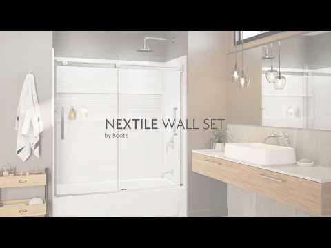 Bootz NexTile 4-Piece 60 In. L x 30 In. D Tub Wall Kit in White