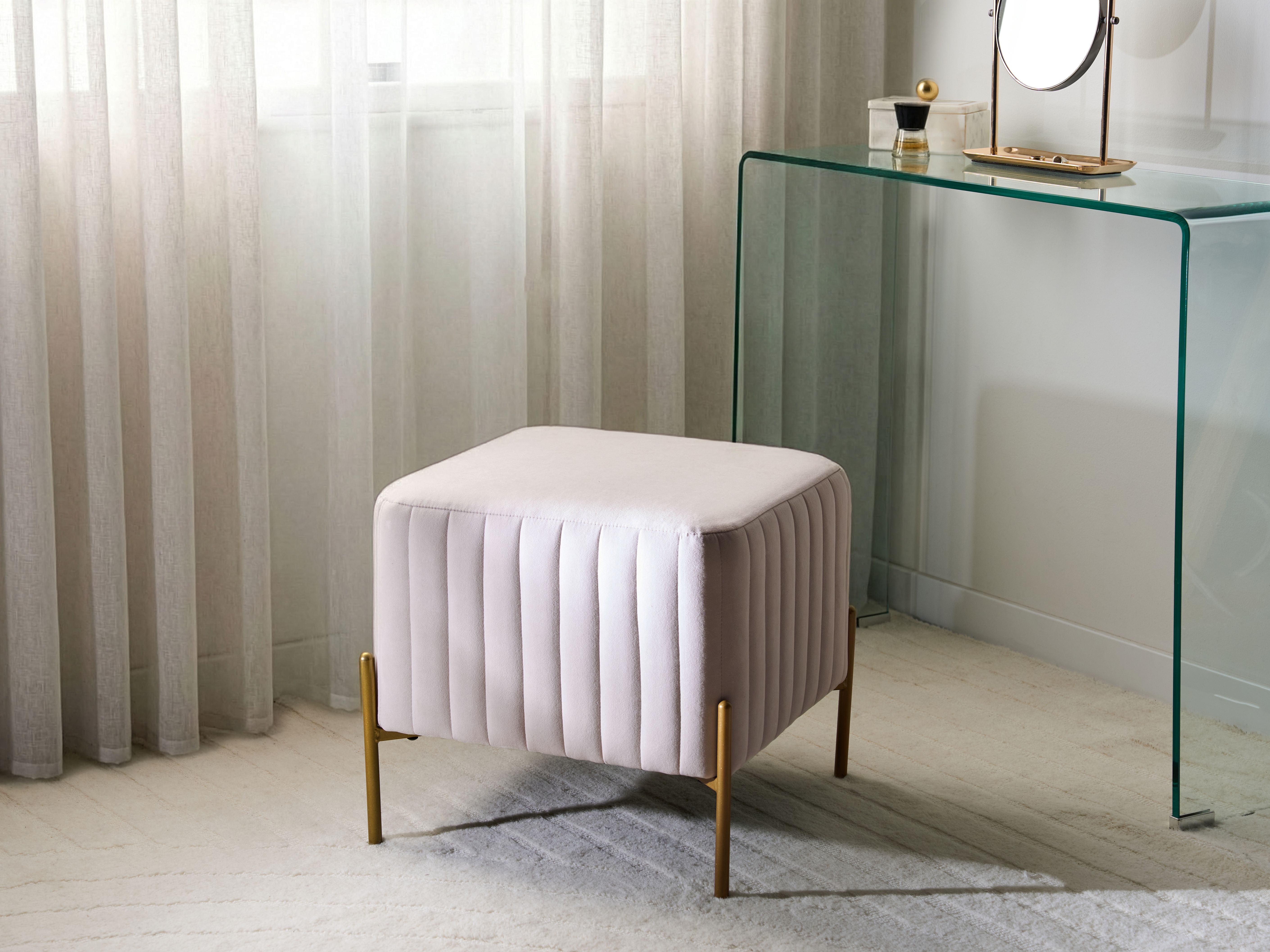 Footstool UTAH Velvet Taupe