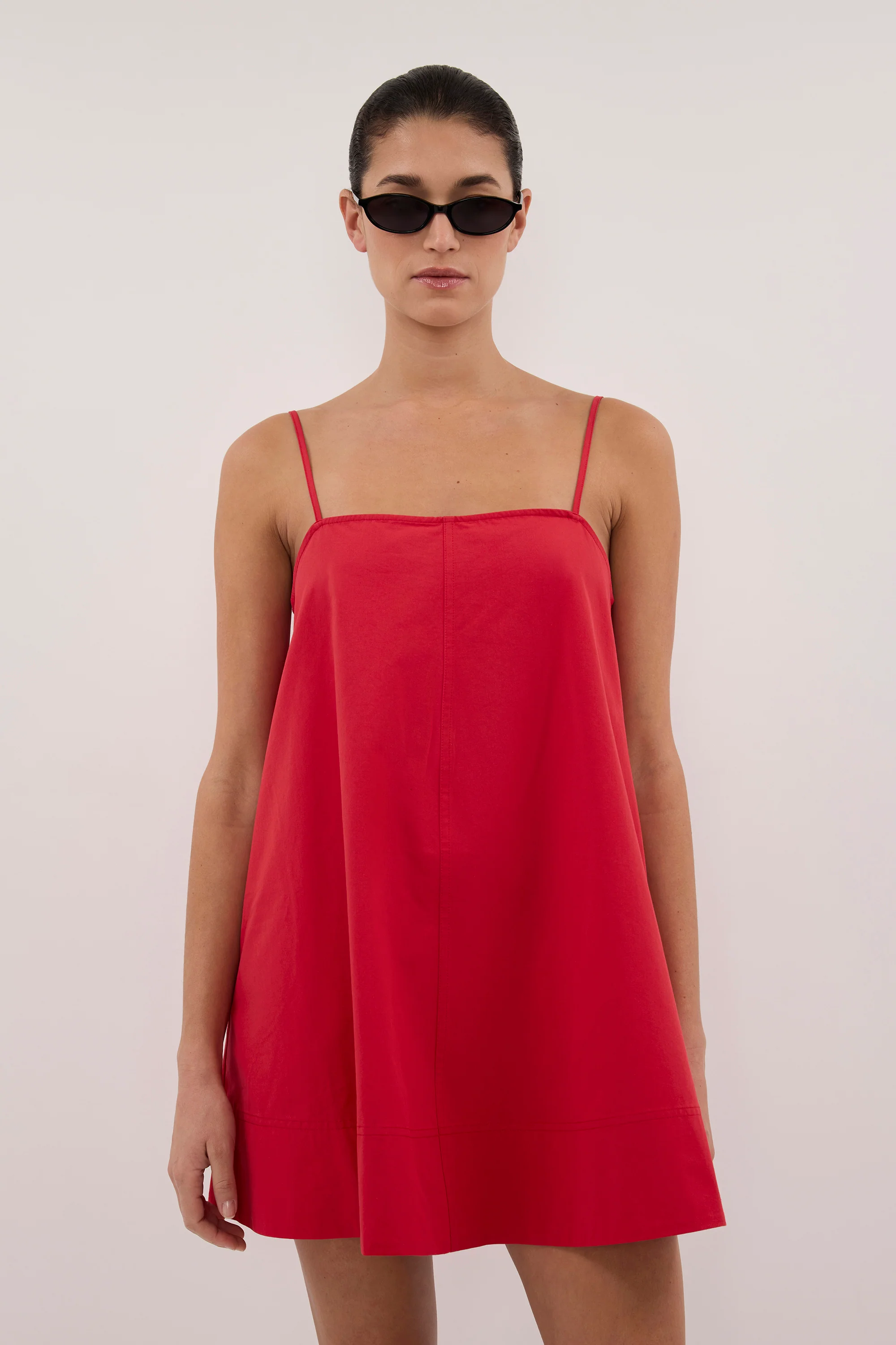 DANI RED COTTON MINI DRESS