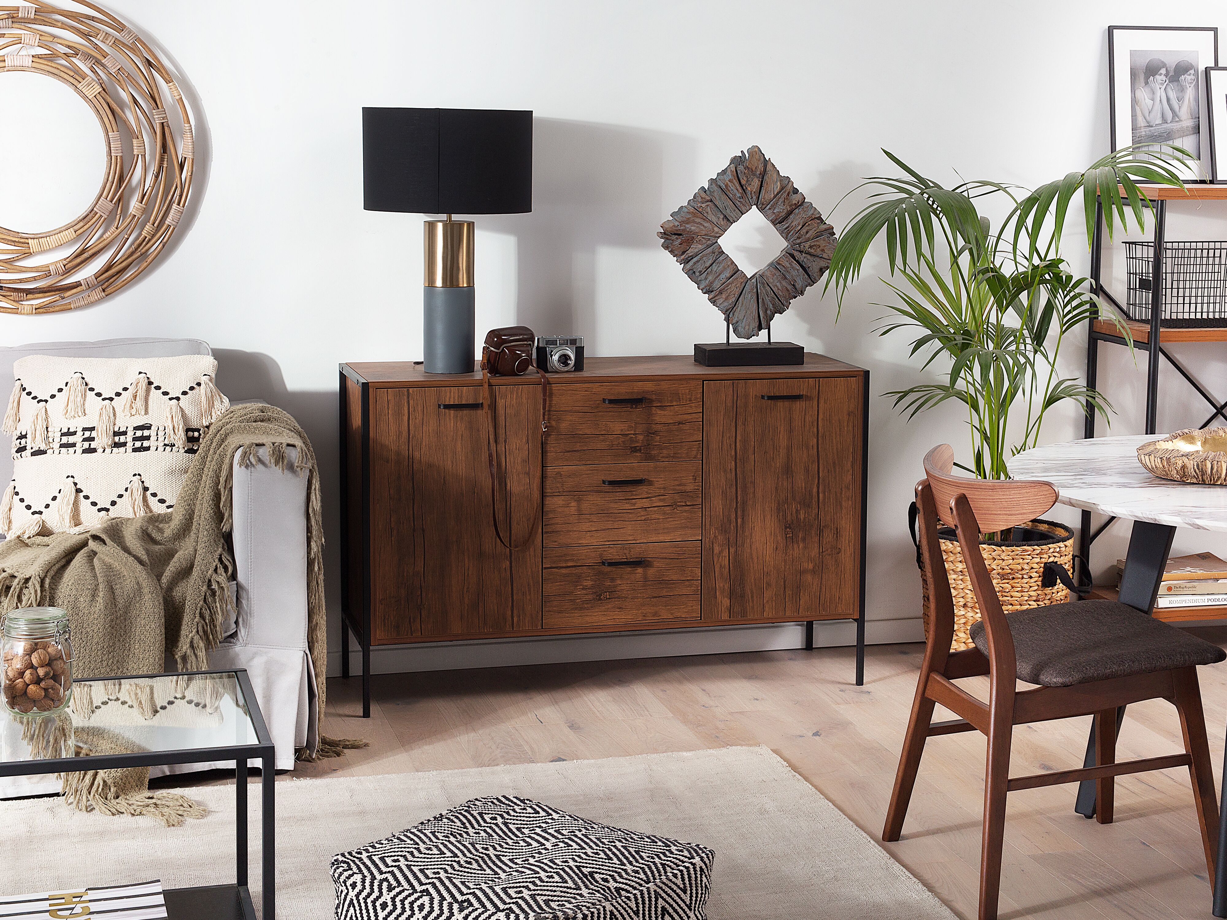 2 Door Sideboard TIFTON Dark Brown