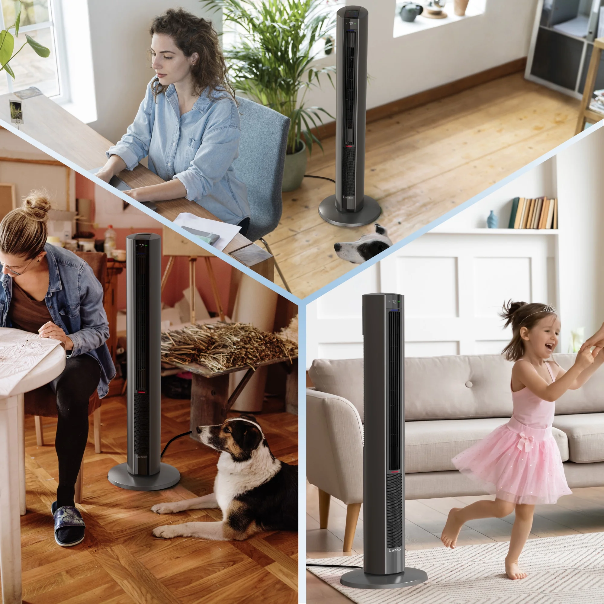 Lasko 42" 1500W All Season Tower Fan & Space Heater with Timer and Remote, White, FH500 - Image 38