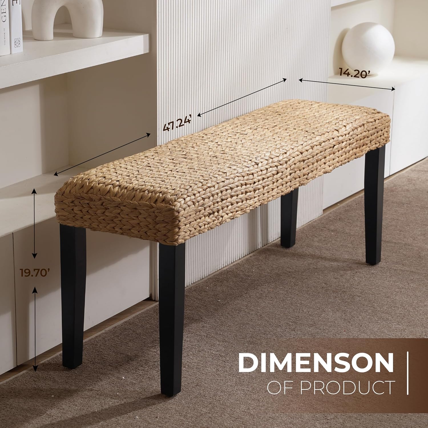 End of Bed Bench for Bedroom, 47