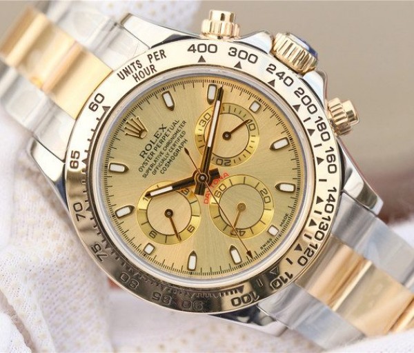 Replica Rolex Daytona 116523 Thick YG Wrapped YG Dial SS/YG Bracelet A7750 - Elite Watch Atelier