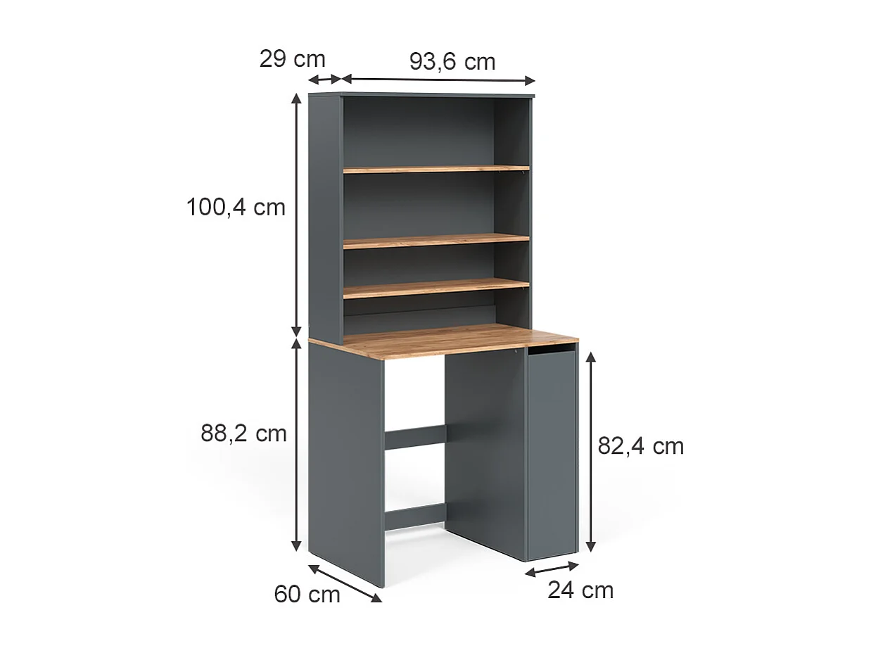 Armoire machine à laver anthracite/chêne doré 93.6x60x88.2 viktor