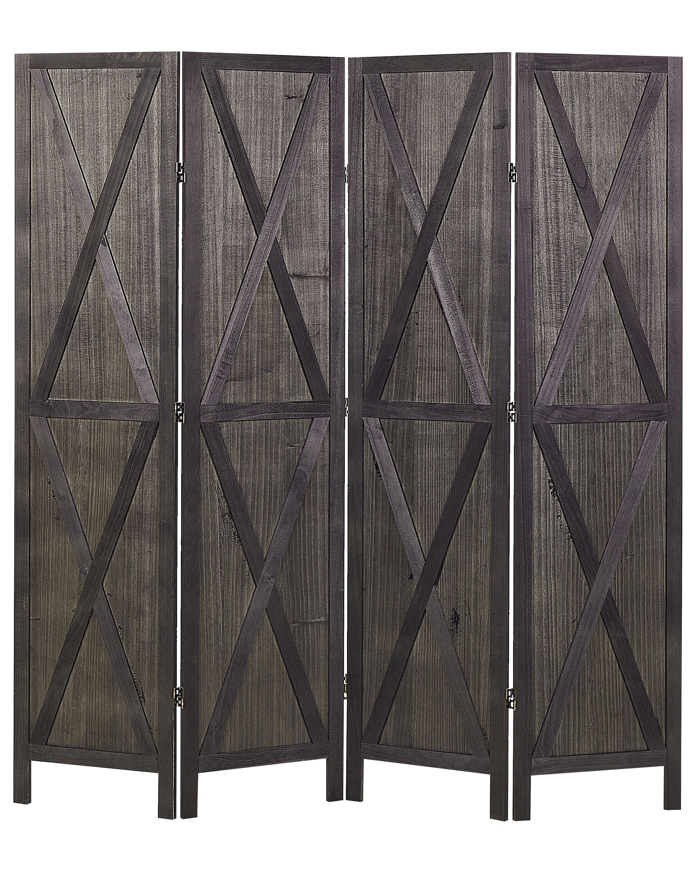 4 Panel Room Divider RIDANNA Dark Brown 163 cm 170 cm