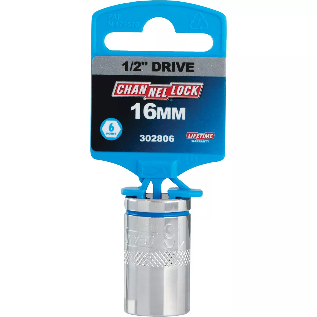 Channellock 1/2 In. Drive 16 mm 6-Point Shallow Metric Socket