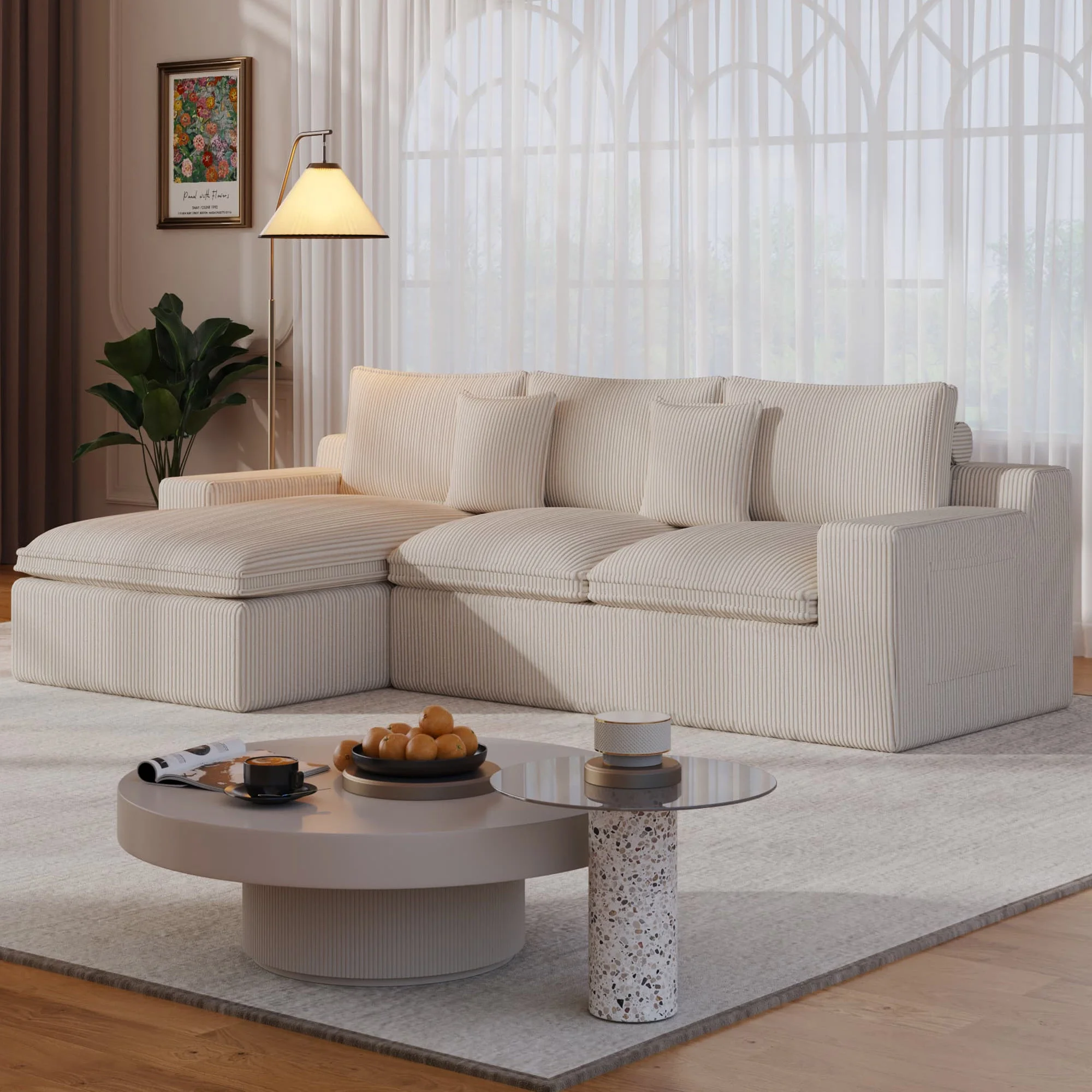 108�� Modular Sectional Sofa, Cloud Sectional Couch with Deep Seat, Modern Modular L-Shape Sofa Couch with Chaise,Upholstered Couches for Living Room Bedroom - Image 9
