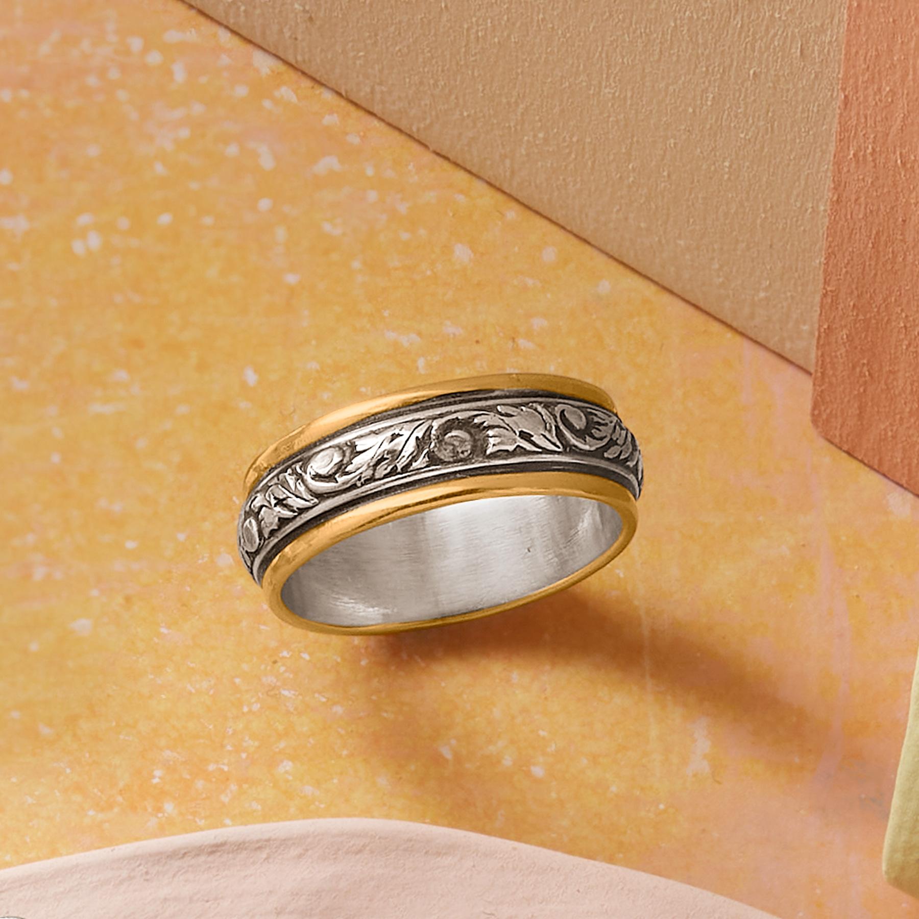 Silver And Gold Twining Vine Ring - Sundance Clothing