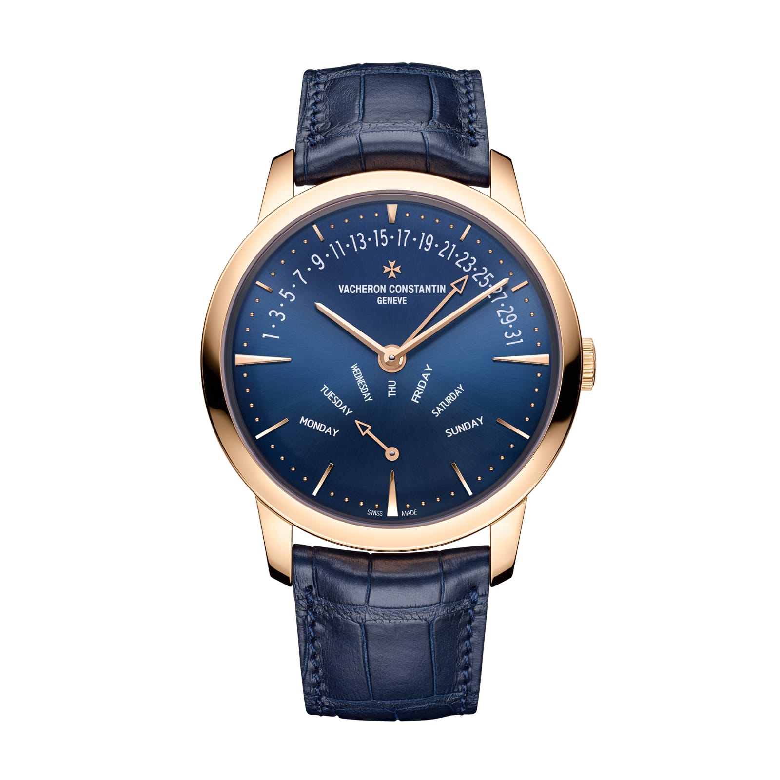 Replica Watches Fake Vacheron Constantin Patrimony retrograde day-date 42.5 MM PINK GOLD(1:1 replica) - Elite Watch Atelier