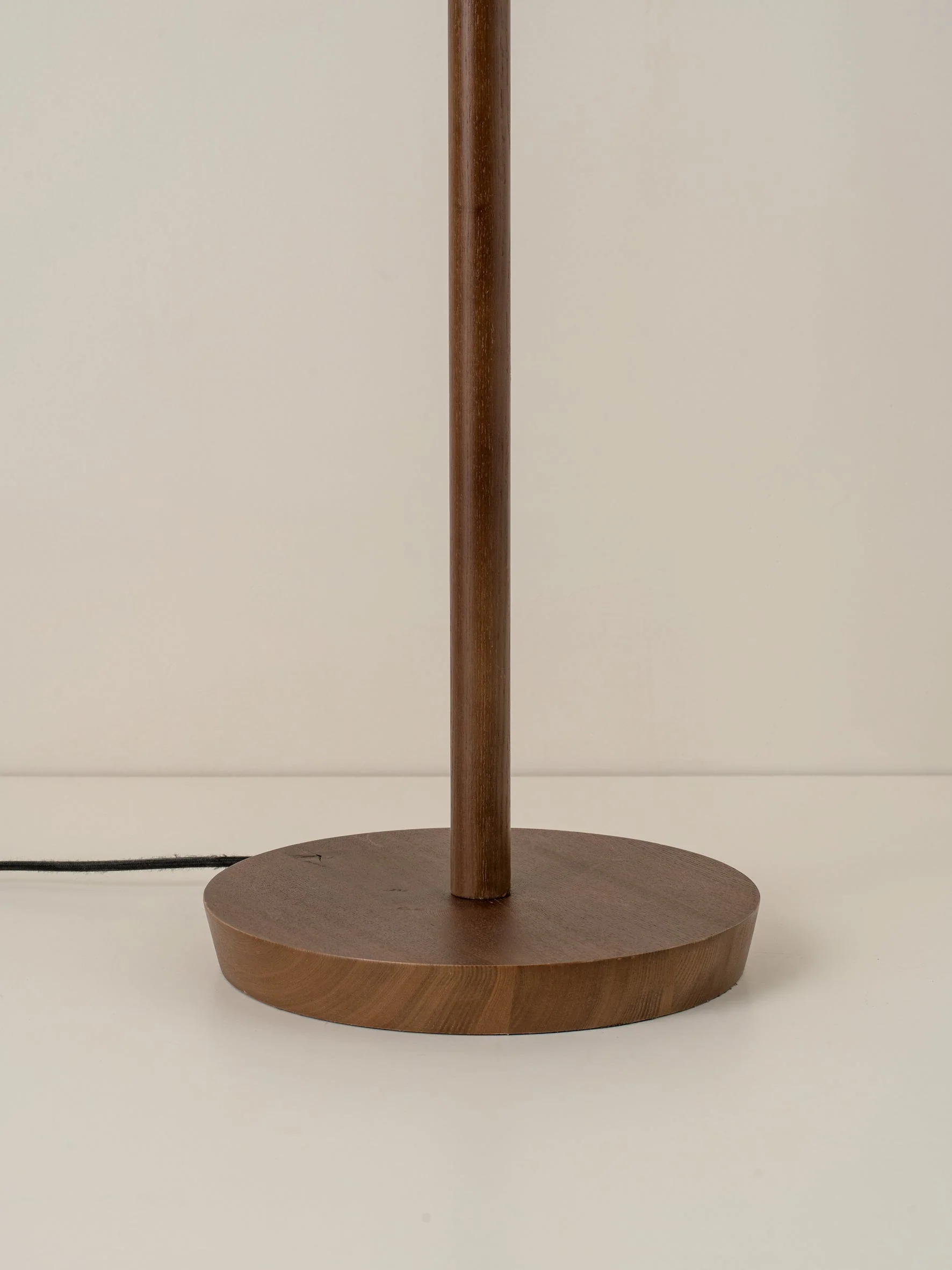 Folia - walnut wood and scalloped natural linen floor lamp