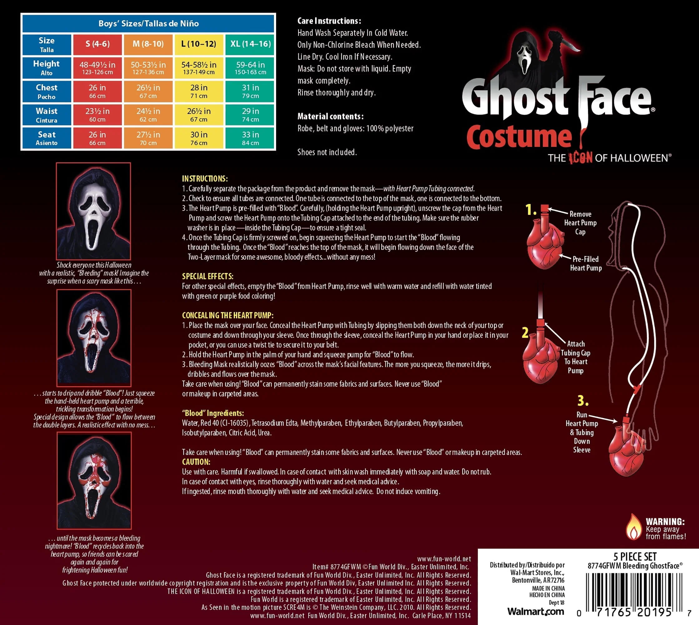 Officially Licensed Bleeding Ghost Face Halloween Costume for Children, by Fun World - Image 9 Officially Licensed Bleeding Ghost Face Halloween Costume for Children, by Fun World - Image 9