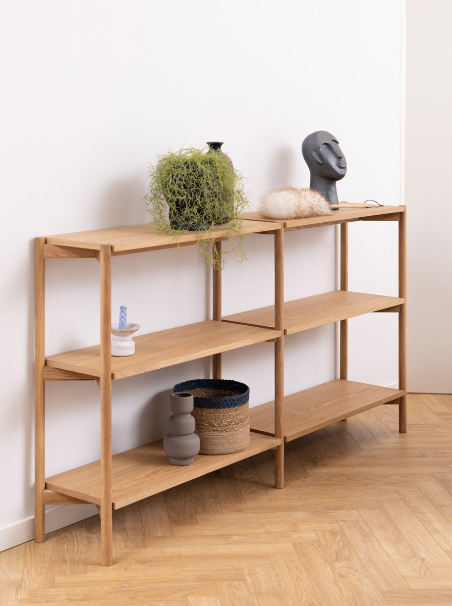 Lisomme Floris Houten Boekenkast - B 169 cm - Naturel