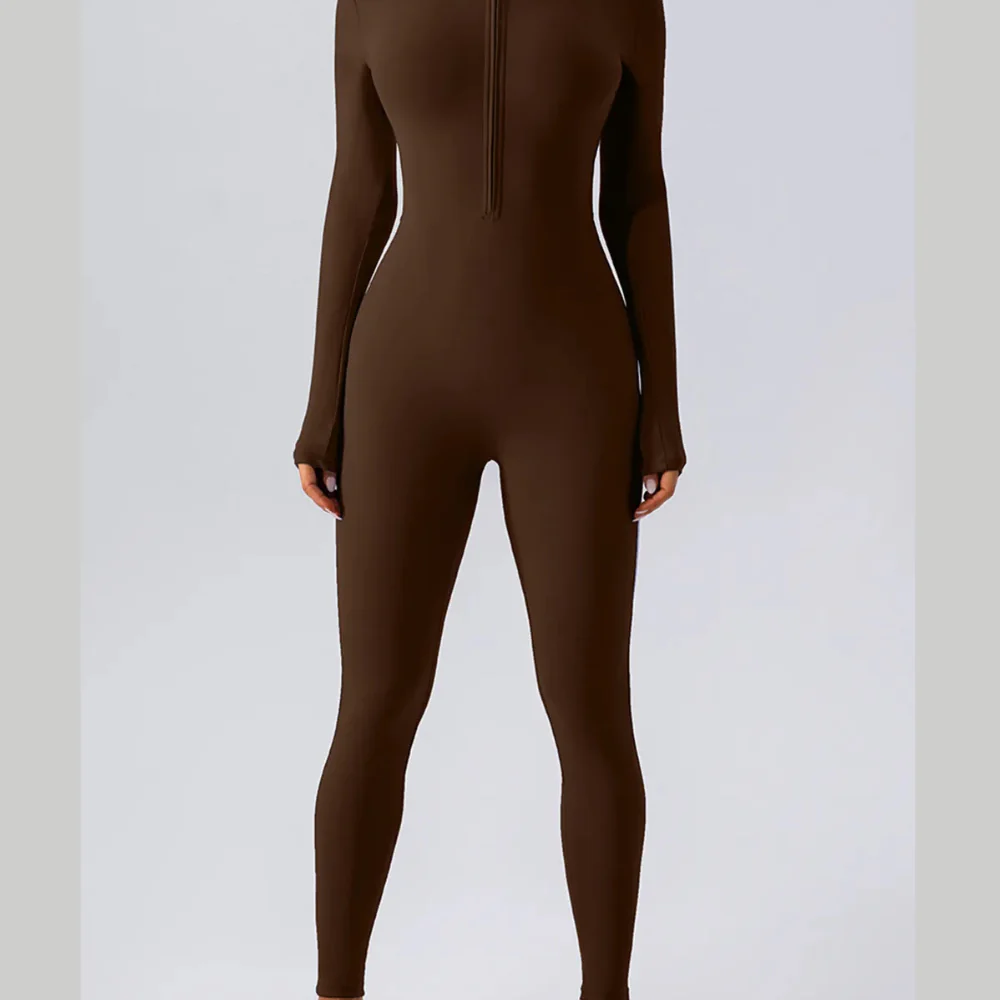 Half Zip Mock Neck Active Jumpsuit - ZKZOOK