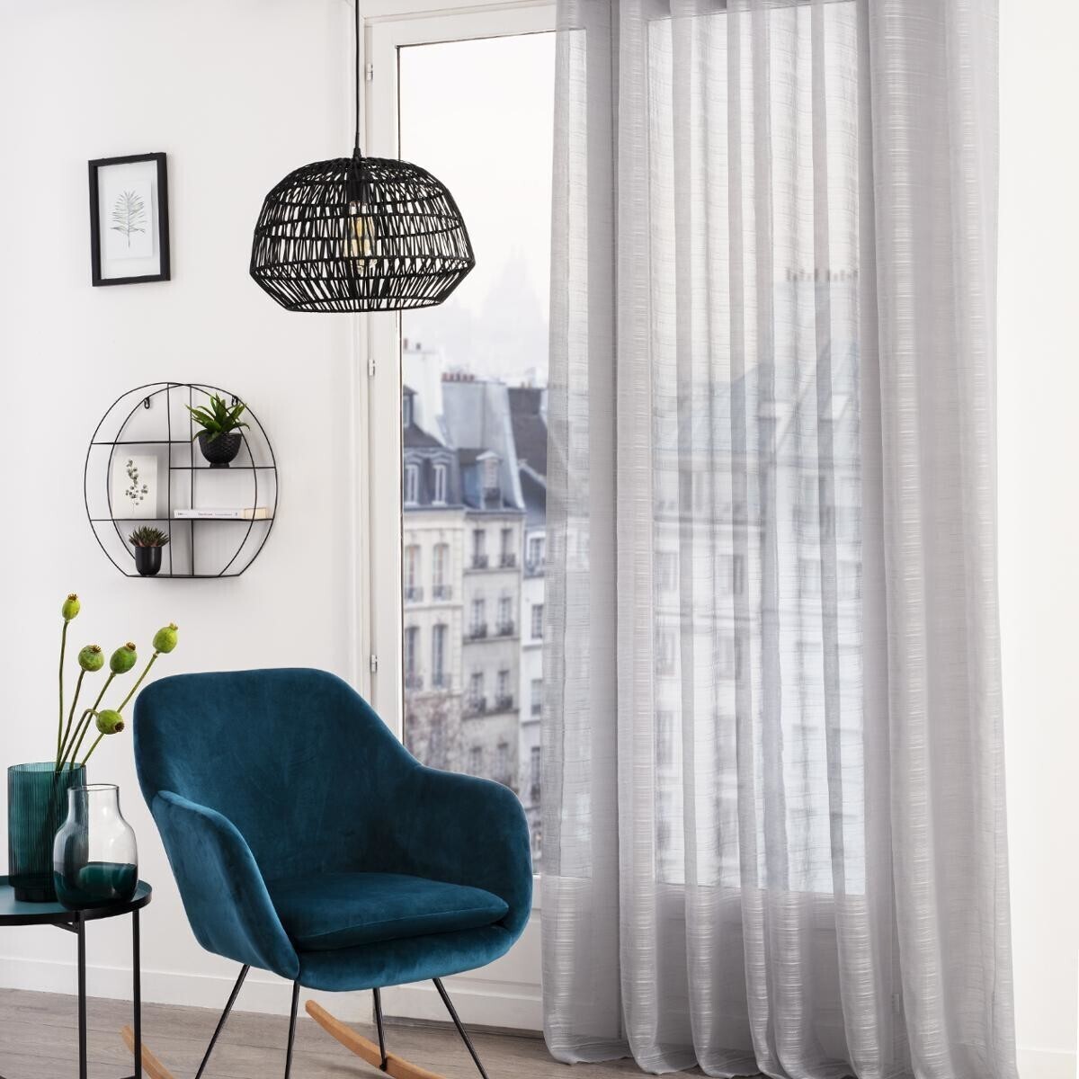 Sheer curtain "Louis" Grey, 140x240 cm