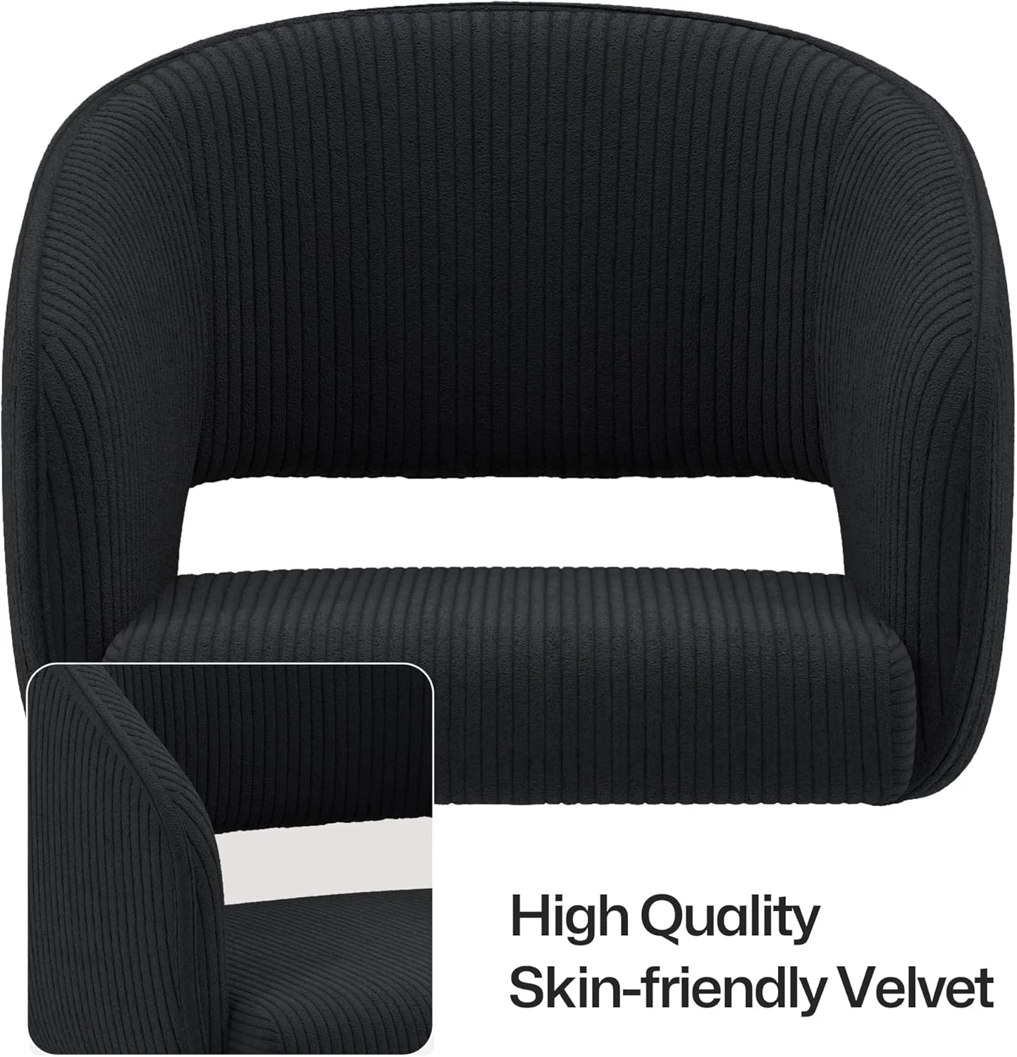 Home Office Swivel Desk Chair, Modern Velvet Vanity Chair, Height Adjustable Armchair with Gold Base, Ergonomic Office Chair for Task Study Computer Room, Beige - Image 45