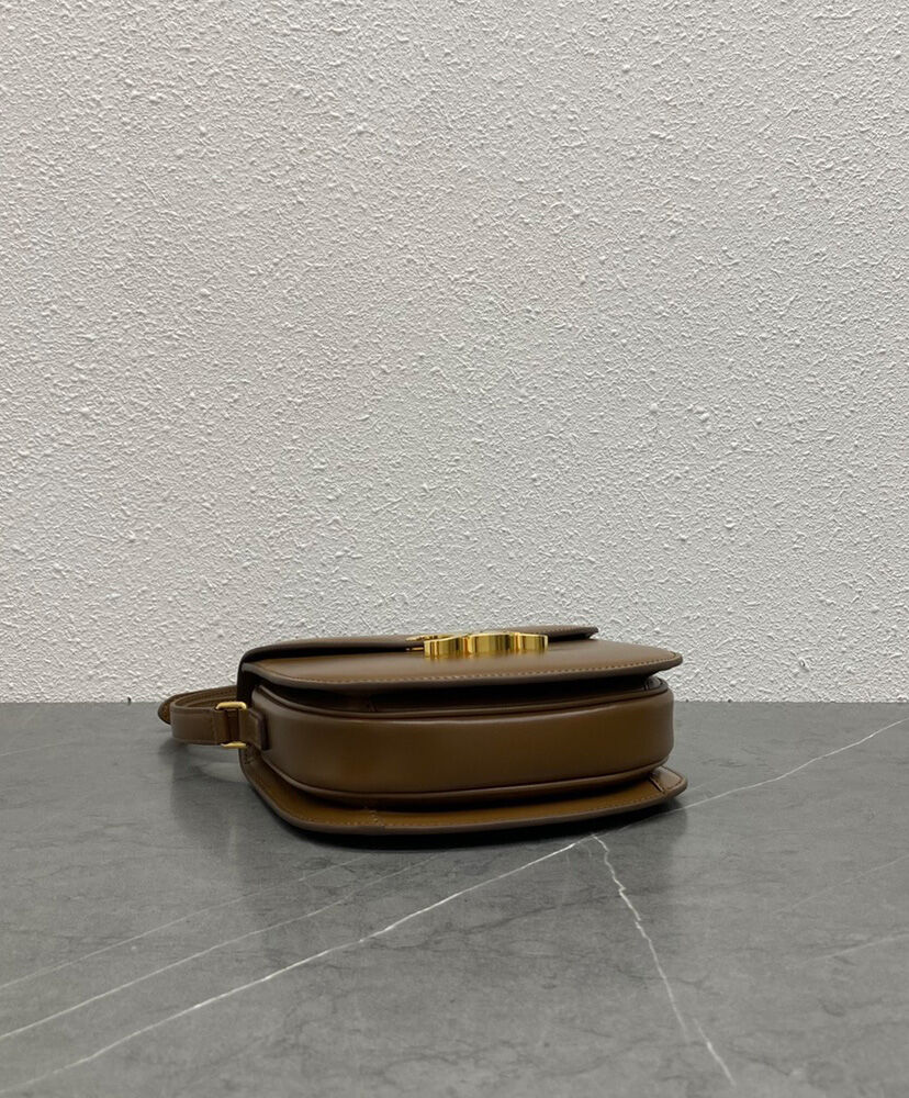 Celine Teen Besace Triomphe In Shiny Calfskin Coffee1:1High-quality replica