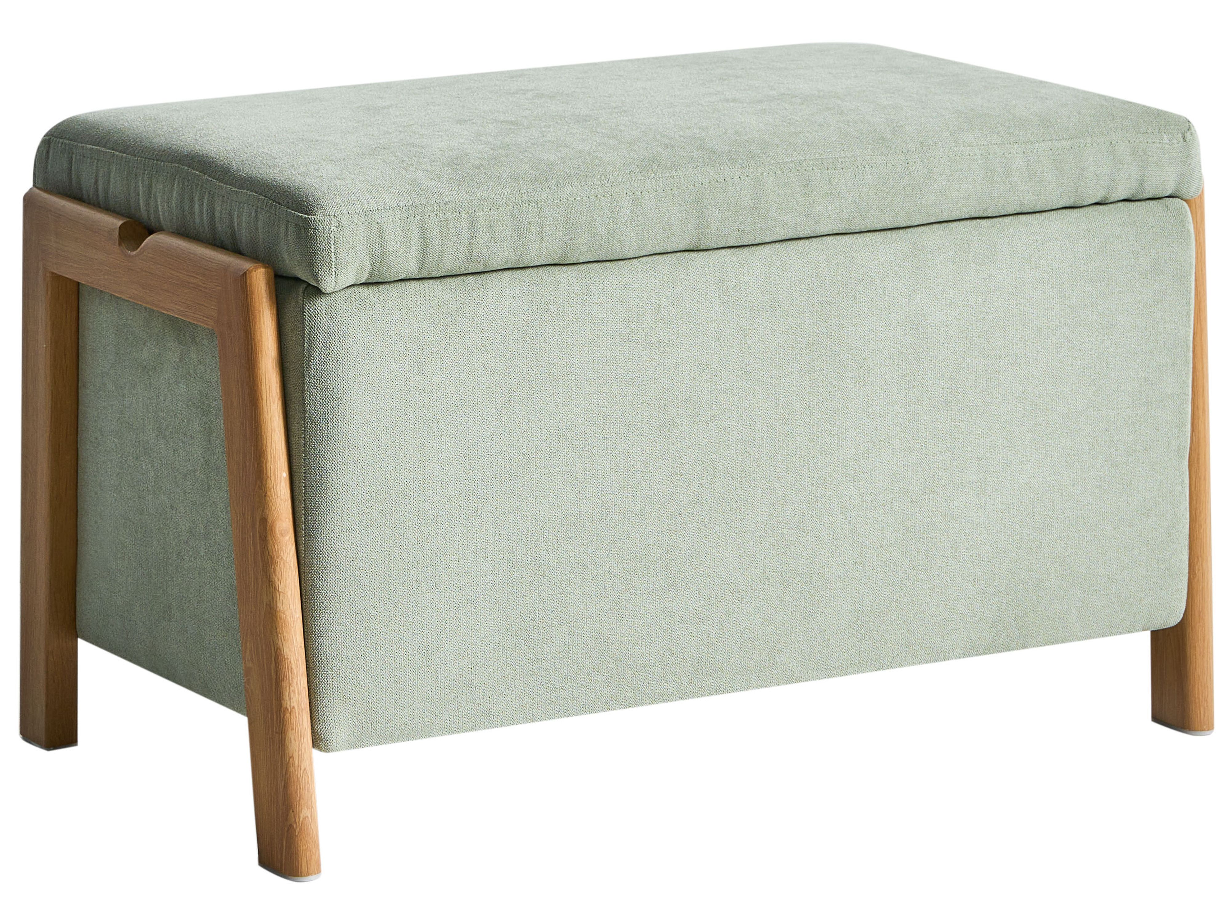 Upholstered Storage Bench EDLAND Fabric Light Green