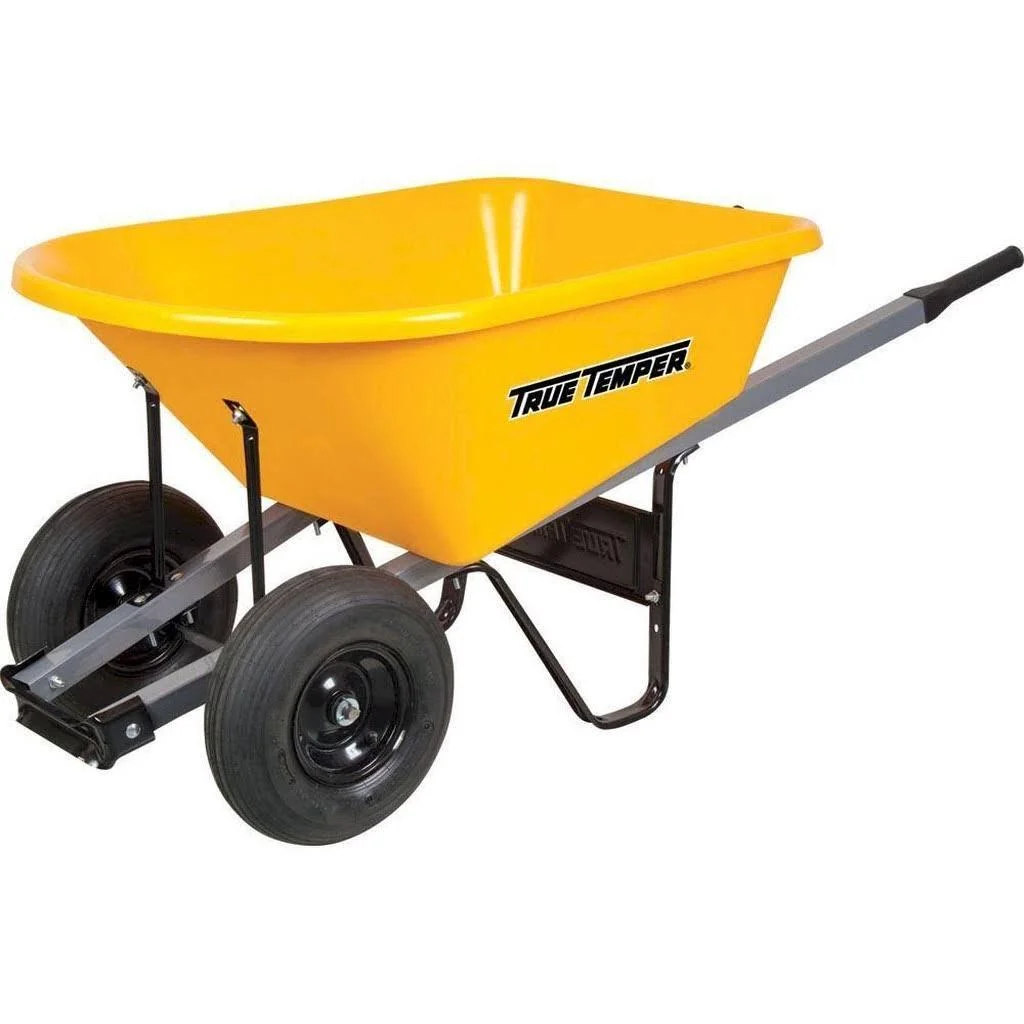 6 Cu. Ft. Poly Wheelbarrow - Heavy Duty Garden And Landscaping Utility Cart 6 Cu. Ft. Poly Wheelbarrow - Heavy Duty Garden And Landscaping Utility Cart