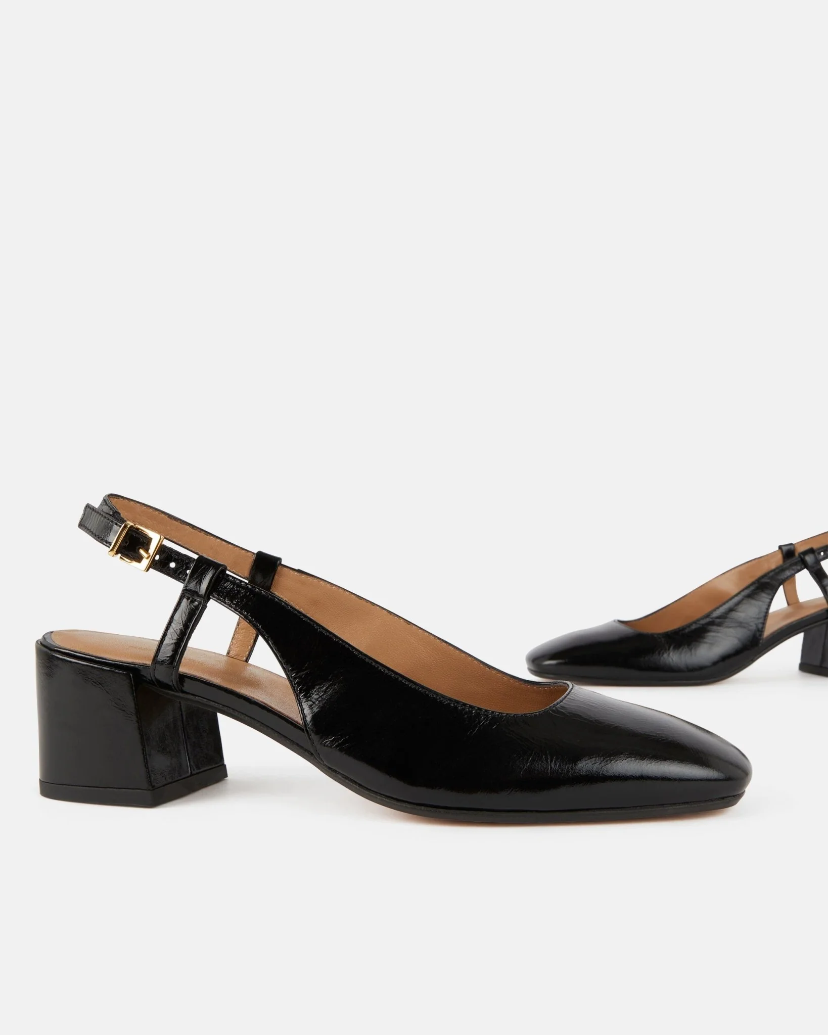 ESCARPINS KALIA/CRK NOIR - Escarpins cuir à talons carrés