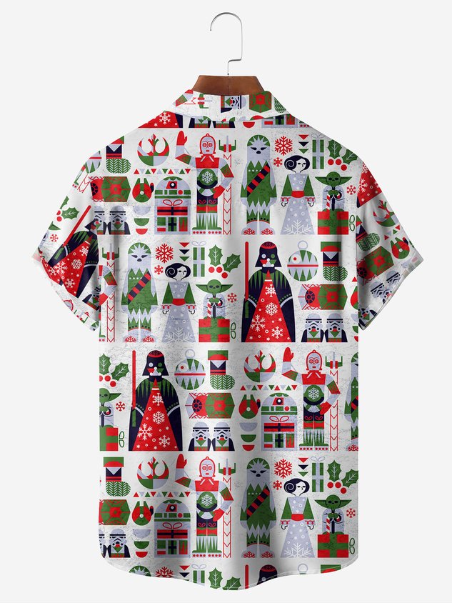 Christmas Chest Pocket Short Sleeve Shirt