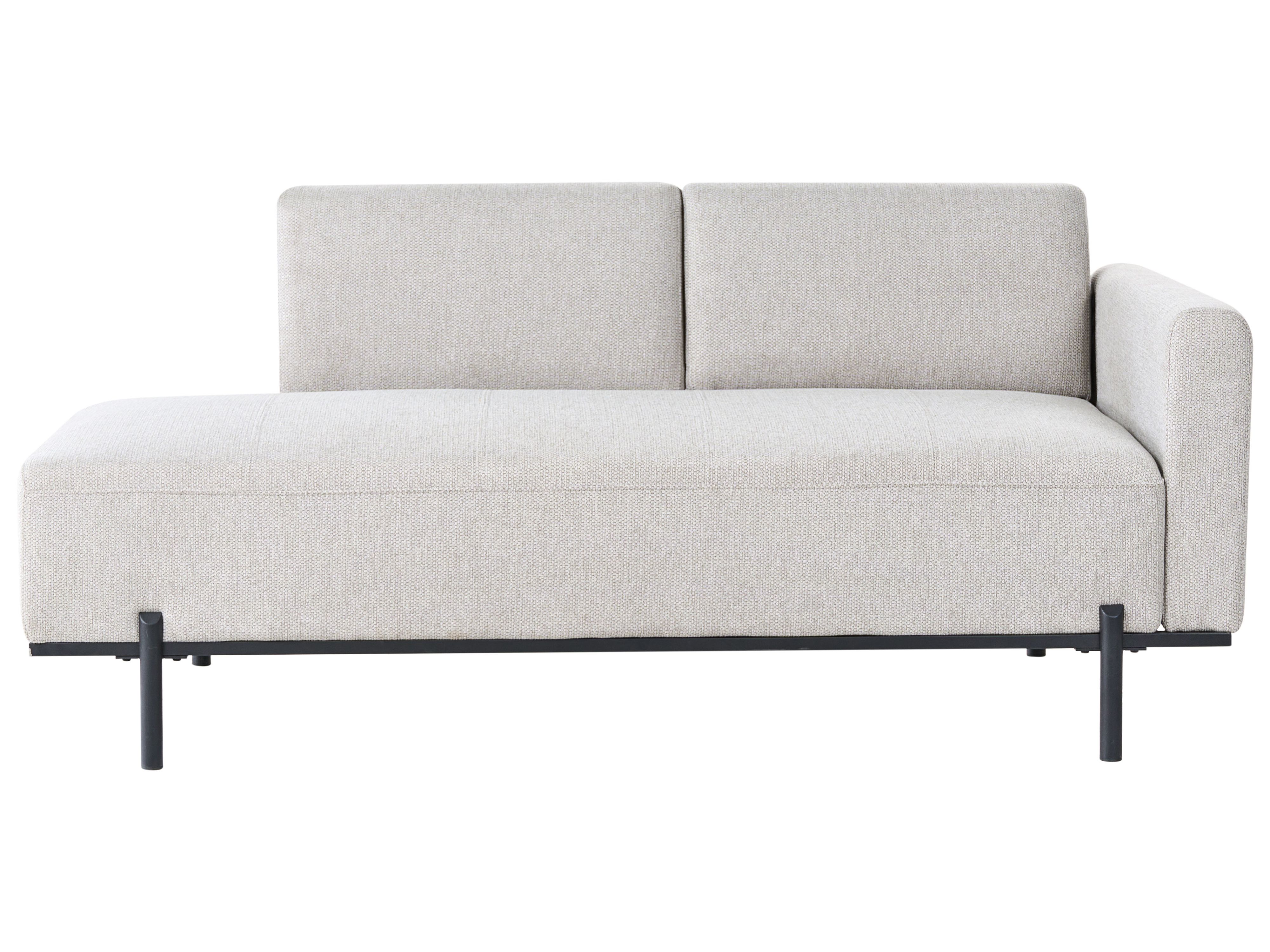 Chaise Longue SAVASSE Faux Linen Light Grey