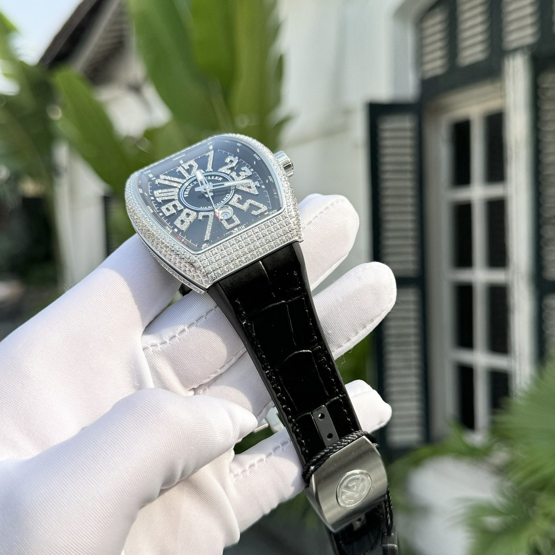 Franck Muller V45 SC DT Replica 11 Watch Black Dial With Stone  Factory ABF 45mm - Top club