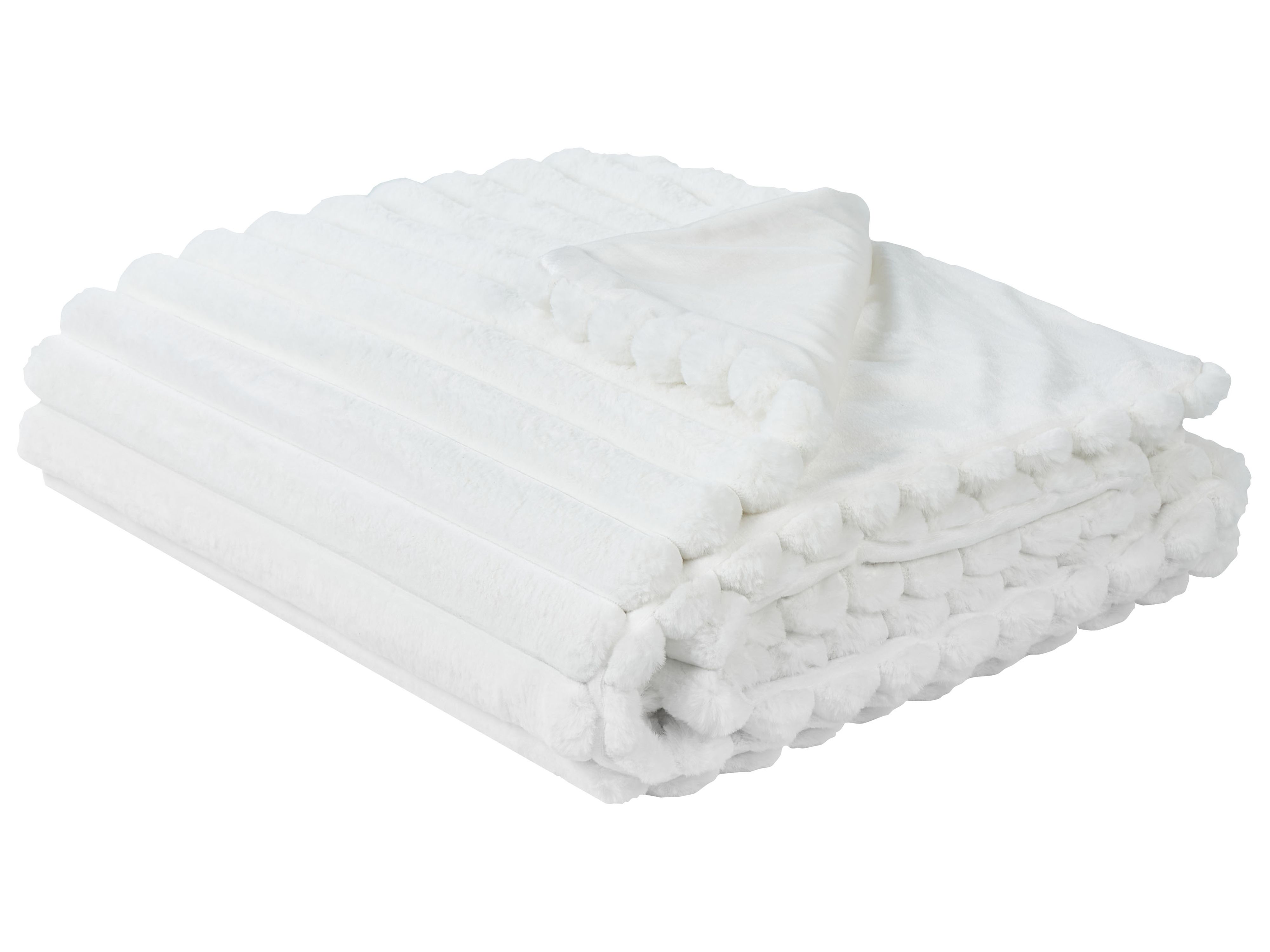 Bedspread RAKYA Faux Fur 150 x 200 cm White