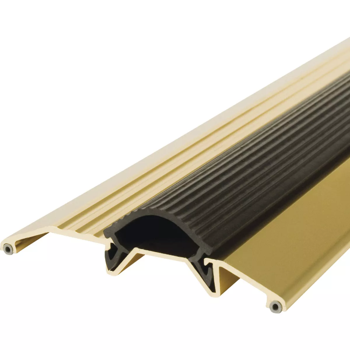 M-D Building Products 3-3/4 In. x 3/4 In. x 36 In. Brite Gold Aluminum and Vinyl Heavy-Duty Low-Profile Threshold