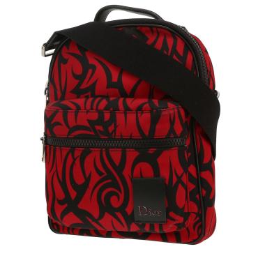 Dior shoulder bag in red and black canvas